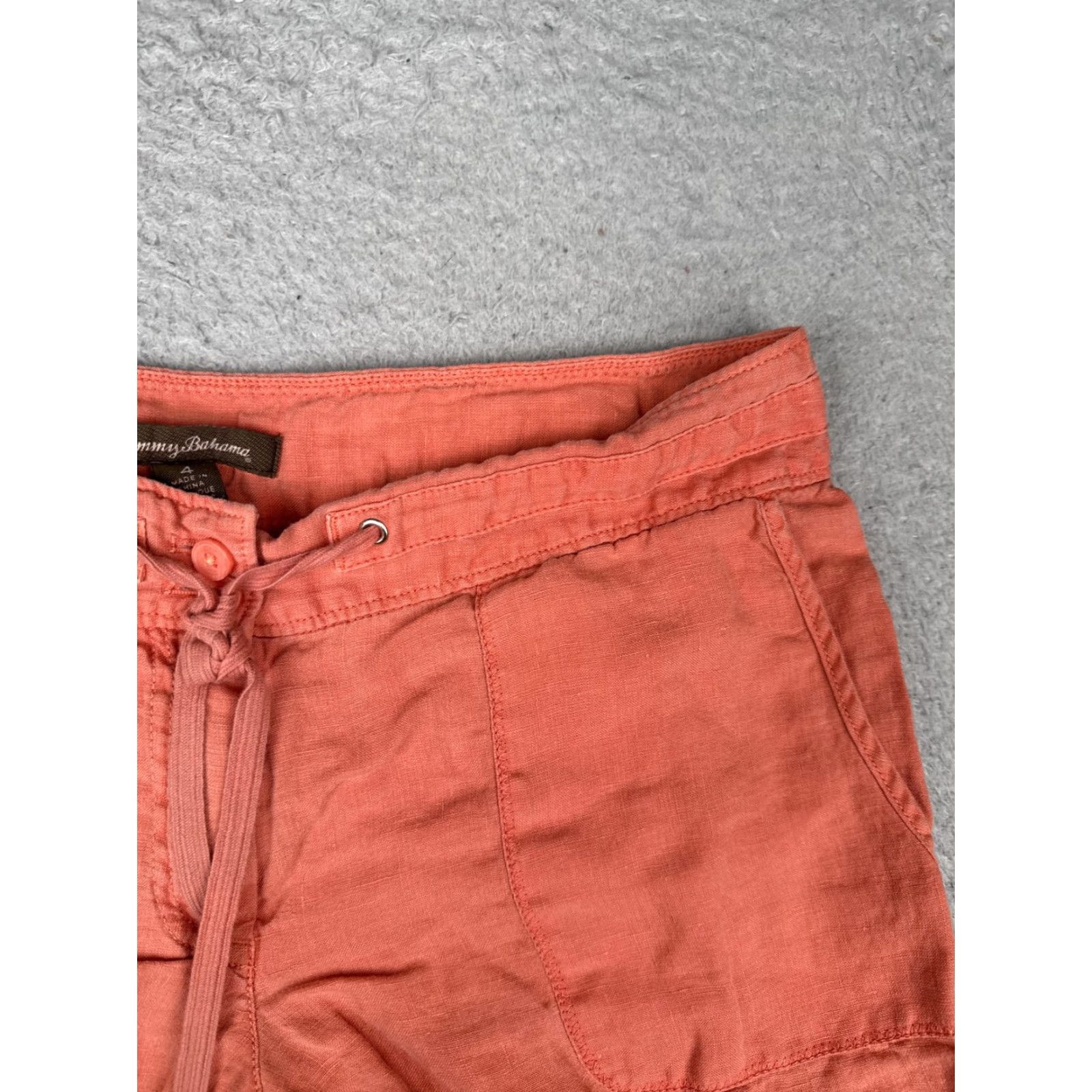 Tommy Bahama Tommy Bahama Shorts Women 4 Coral Drawstring Waist Casual Linen Blend Beach Size 27" / US 4 / IT 40 - 5 Thumbnail