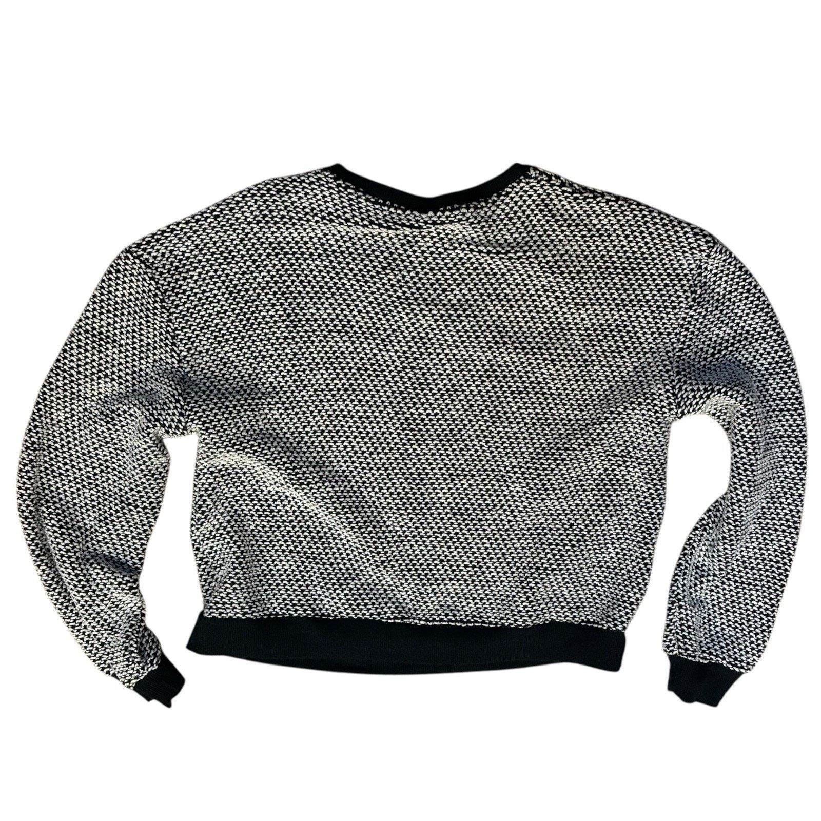 Marine Layer Marine Layer Cropped Textured Black & White Sweater Medium Size M / US 6-8 / IT 42-44 - 2 Thumbnail
