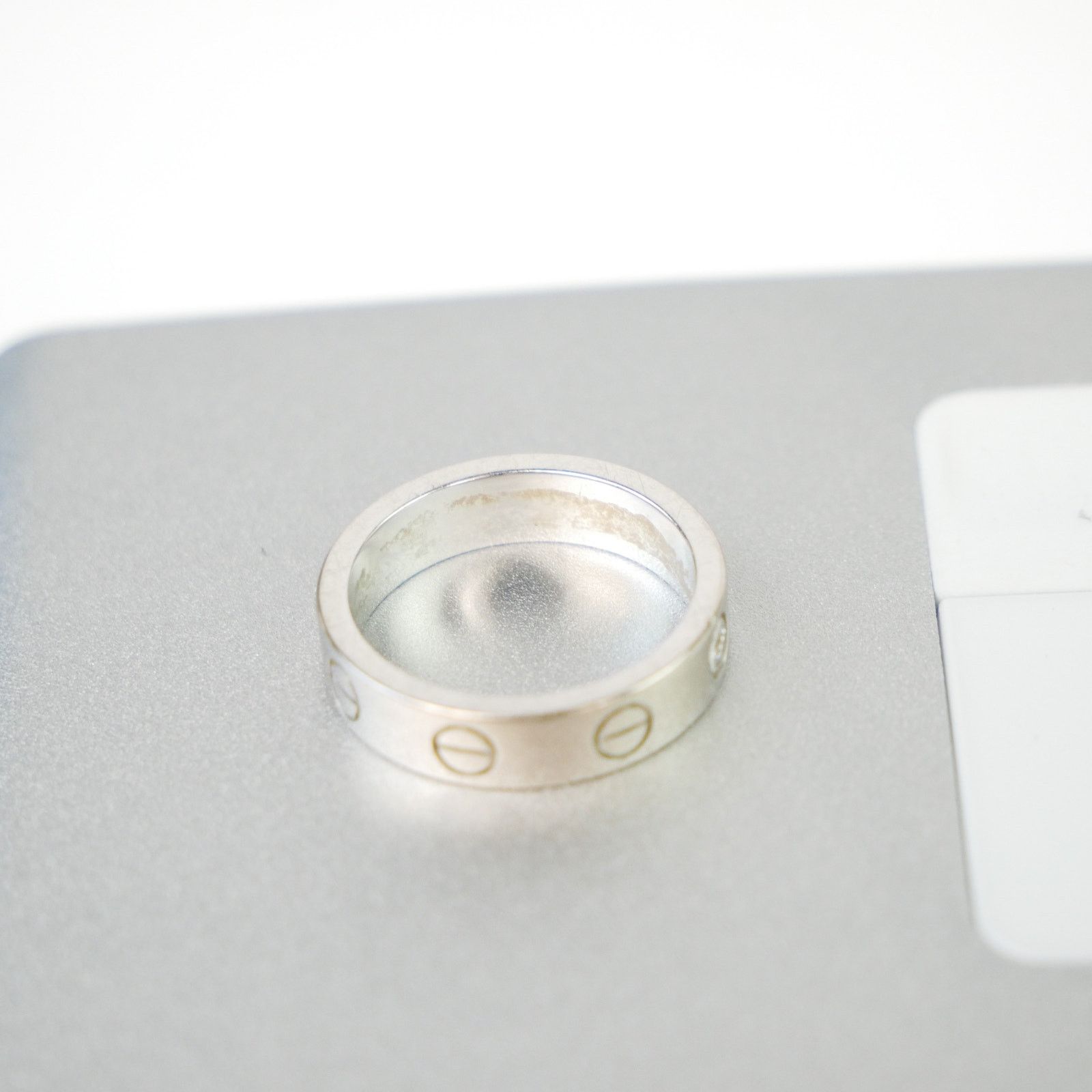 Cartier Cartier 18K White Gold and Diamond Love Band Ring Size ONE SIZE - 3 Thumbnail