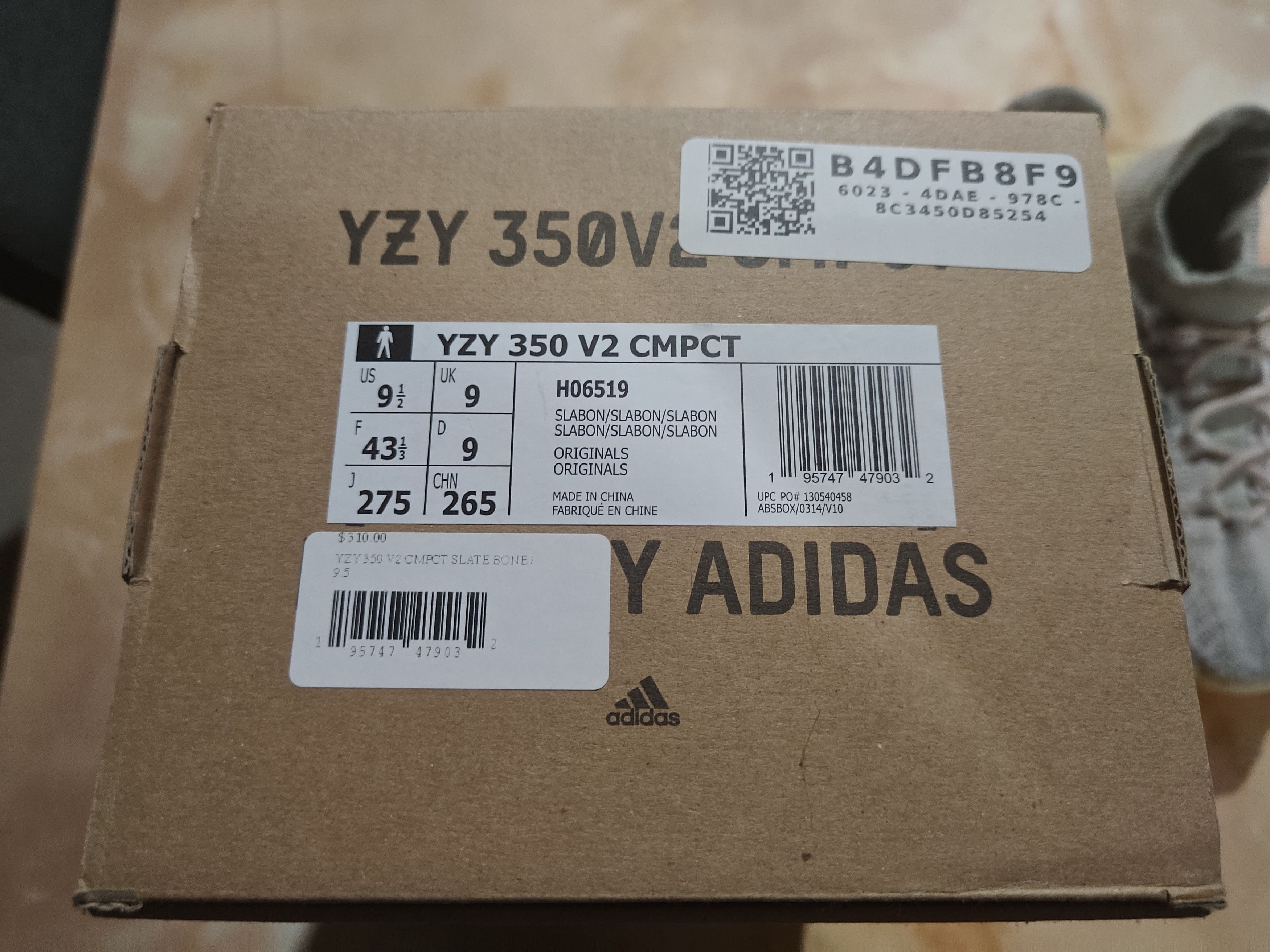 Adidas YZY 350 V2 Compact / Slate Bone Size US 9.5 / EU 42-43 - 2 Thumbnail