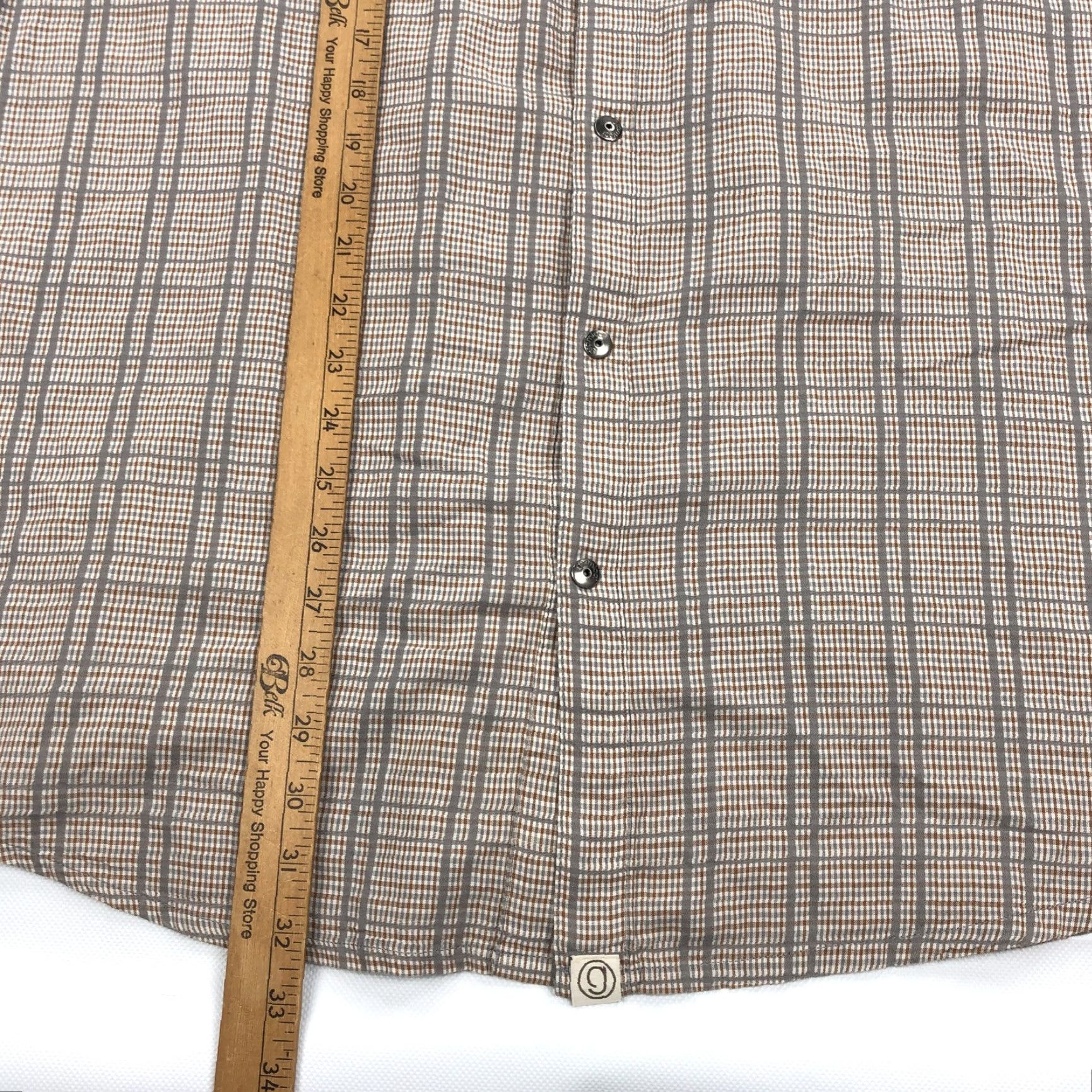 Gramicci Gramicci Shirt Main Selling Point Plaid Short Sleeve Button-Up Casual Men's XL Brown Gray Cotton Snap Size US XL / EU 56 / 4 - 6 Thumbnail