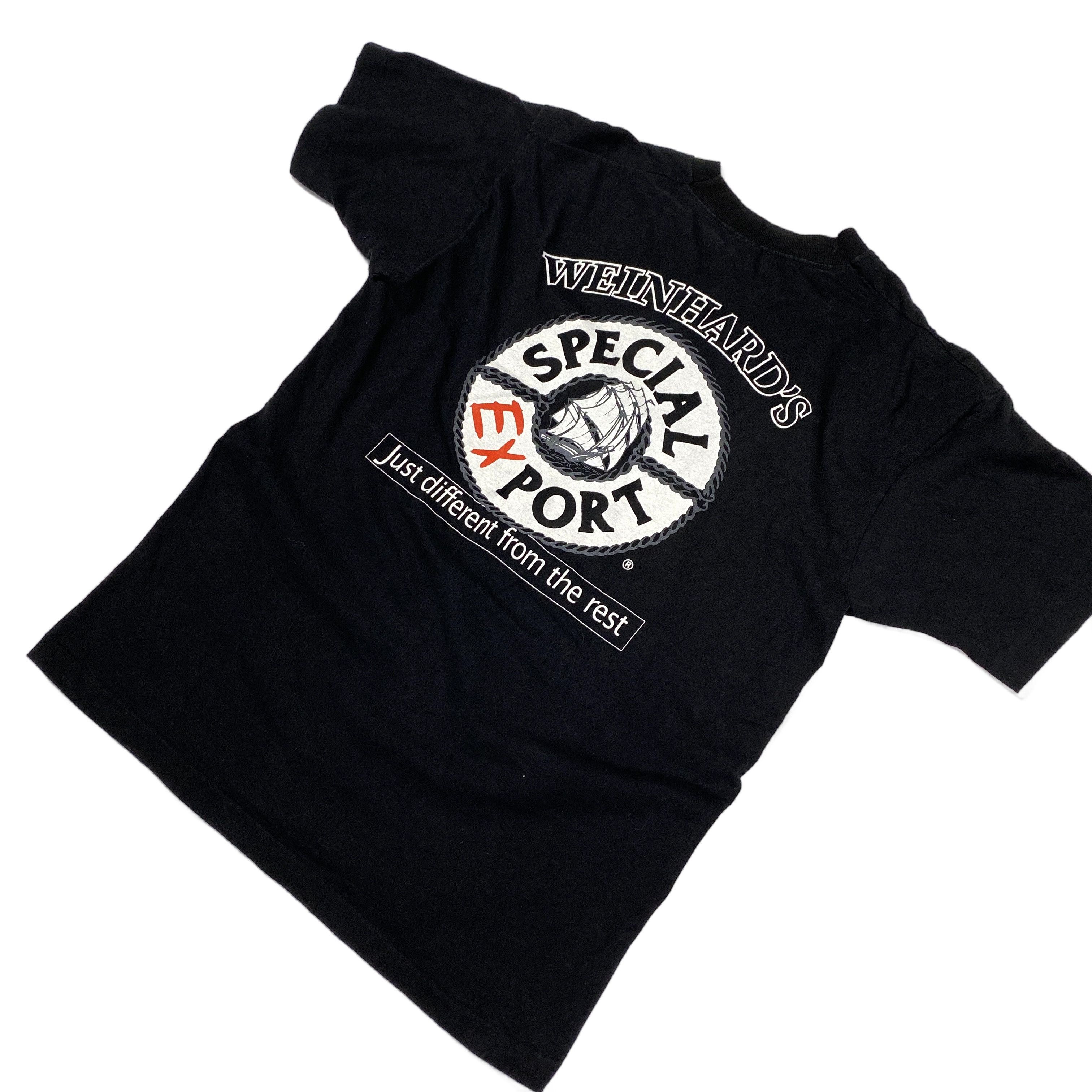 Vintage 1990s Weinhard's Export Beer Tee Single Stitch Black Large Size US L / EU 52-54 / 3 - 5 Thumbnail