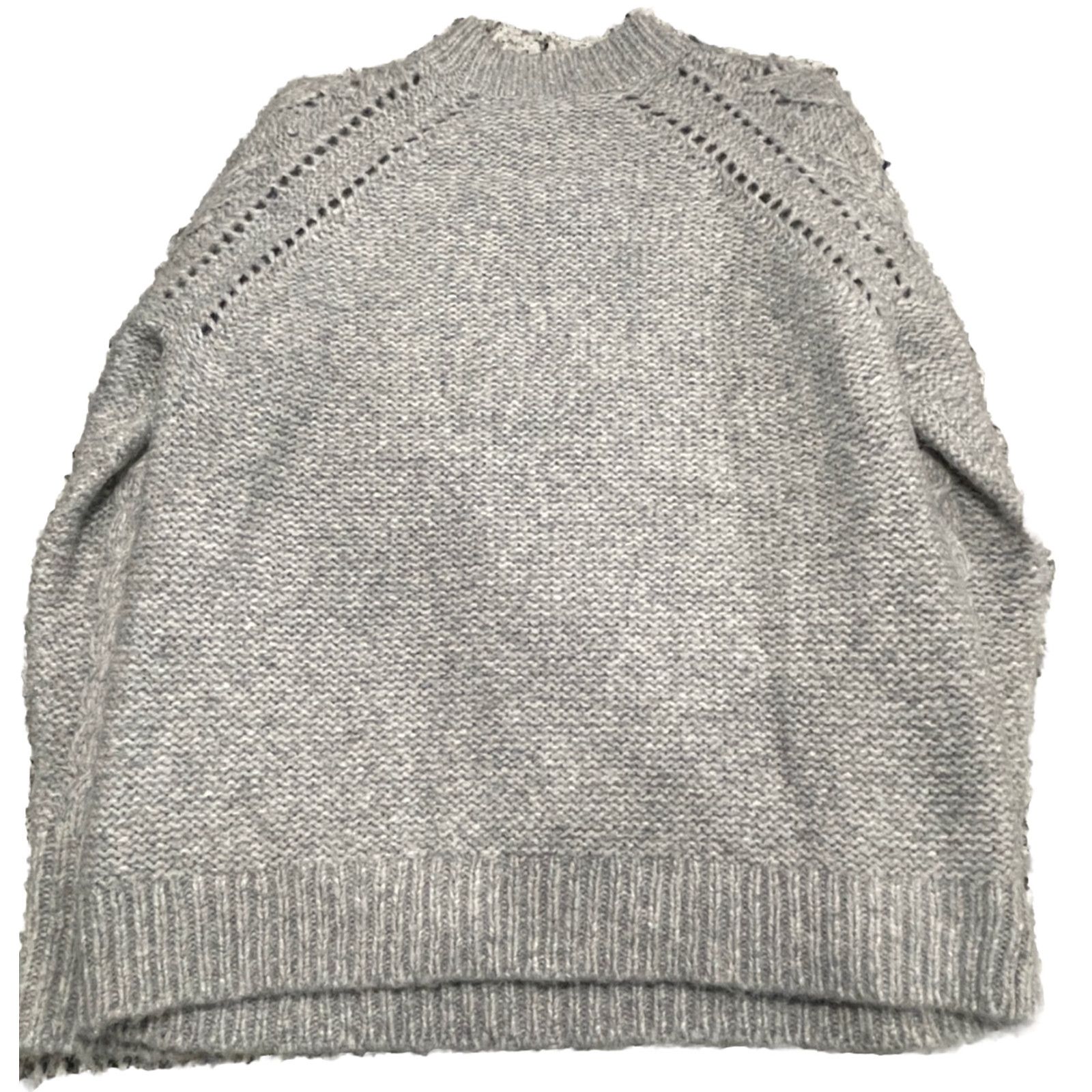 J.Crew J. Crew Womens Sweater S Gray Alpaca Wool Cable-knit Pointelle Popcorn Flowers Size S / US 4 / IT 40 - 3 Thumbnail