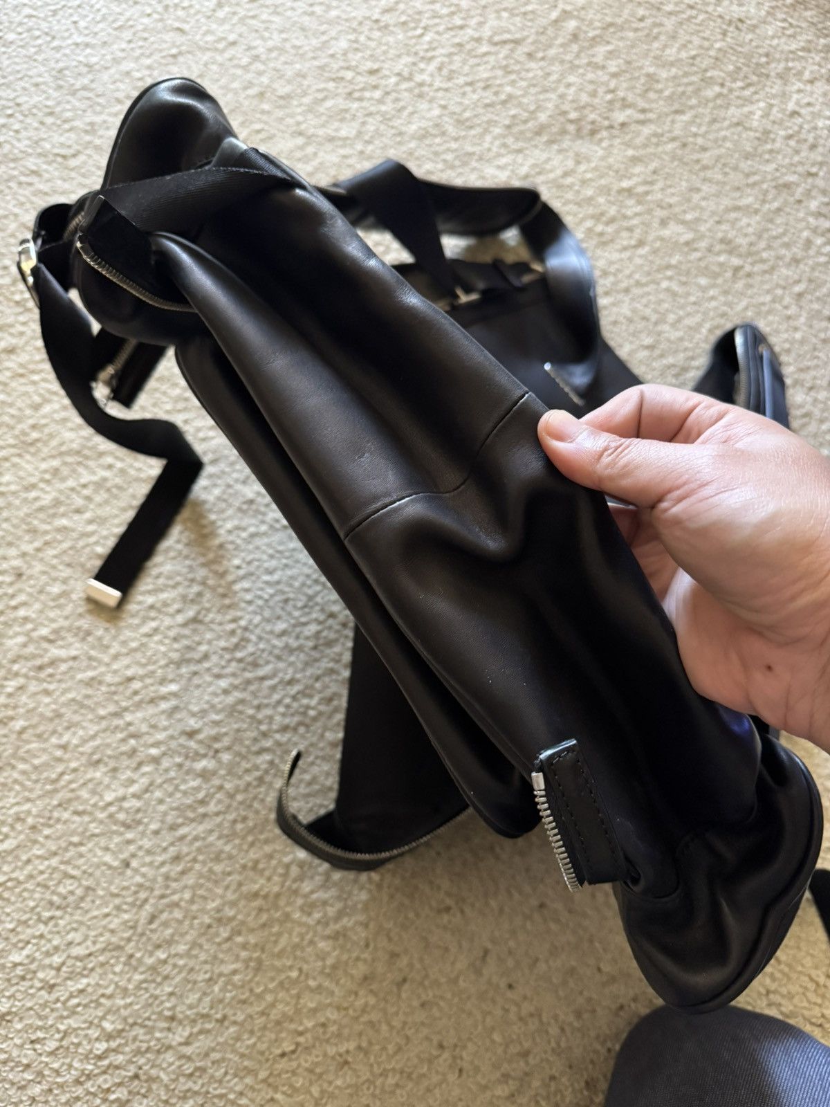 Hood By Air Hood By Air Black Leather Backpack – OS Size ONE SIZE - 7 Thumbnail