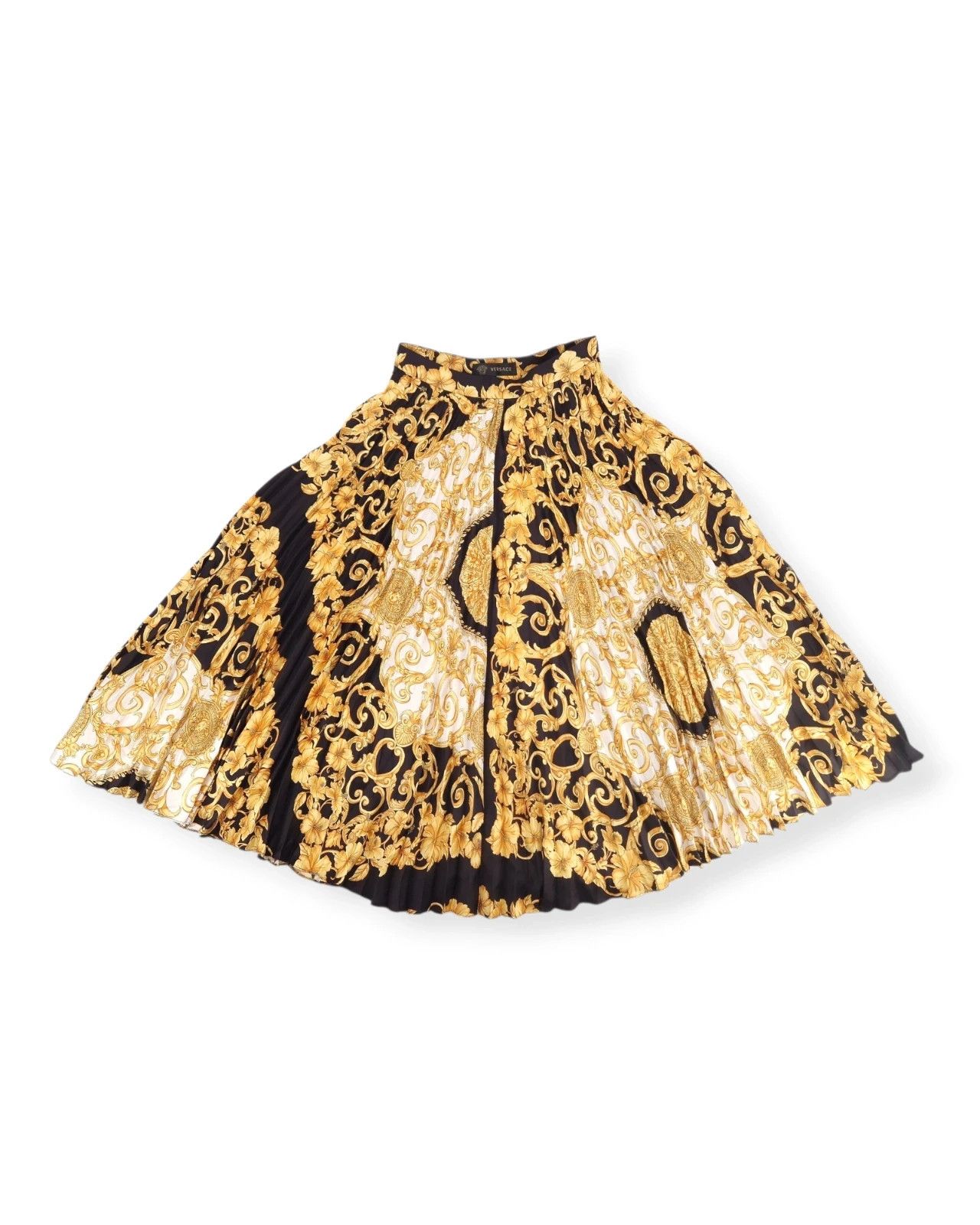 Versace Versace Mainline Baroque Pleated Silk Maxi Skirt Size 26" / US 2 / IT 38 - 6 Thumbnail