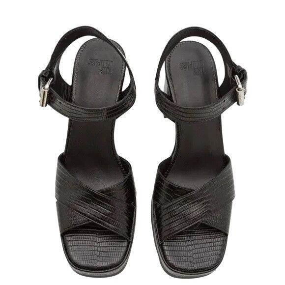 The Kooples Kooples Black Leather Platform Sandals Adjustable Buckle Str Size US 7 / IT 37 - 5 Thumbnail
