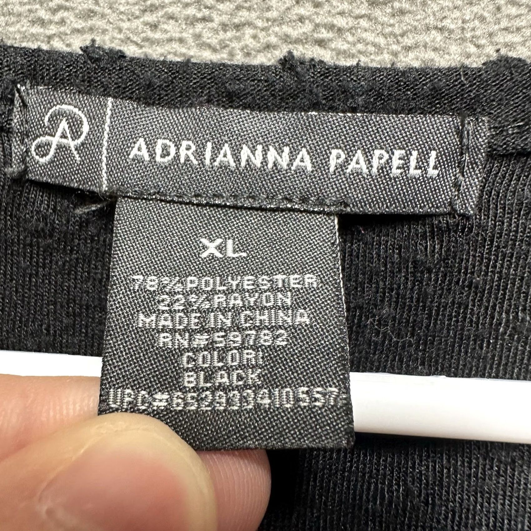 Adrianna Papell Adrianna Papell Shirt Womens XL Black Raised Polka Dot 3D Textured Casual Size XL / US 12-14 / IT 48-50 - 3 Thumbnail