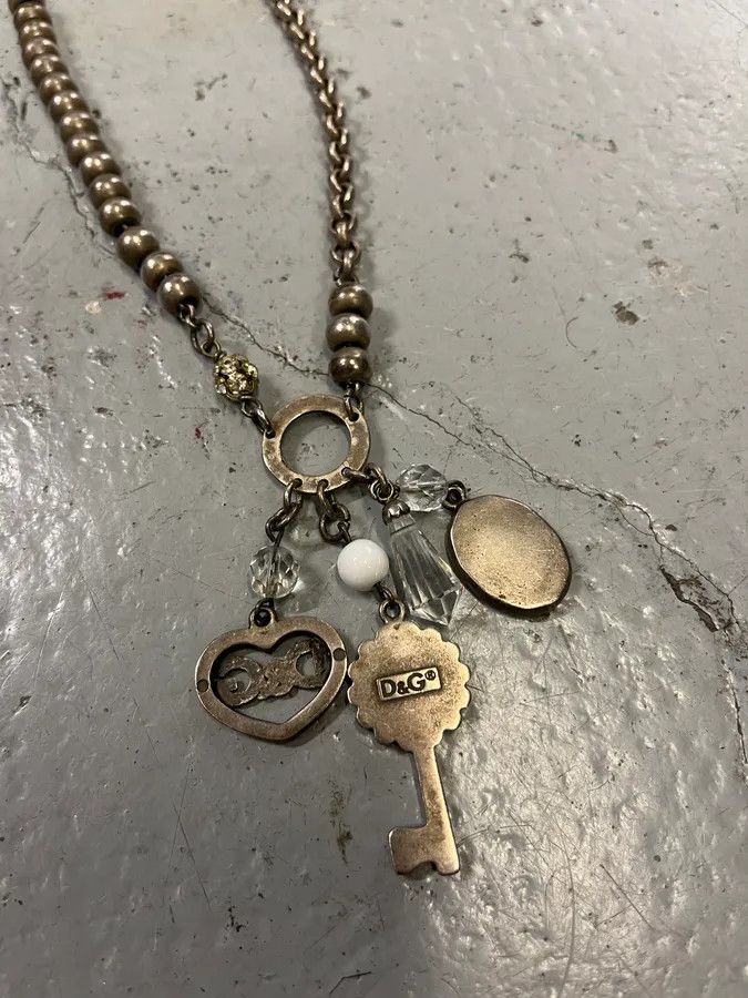 Dolce & Gabbana Dolce & Gabbana Silver Stainless Steel Charm Pendant Necklace Size ONE SIZE - 6 Thumbnail