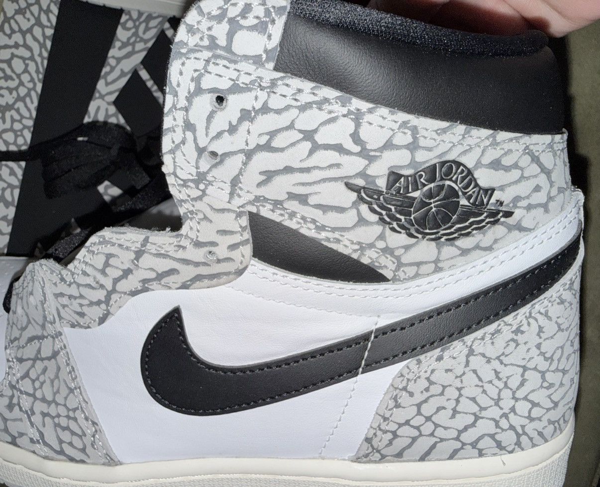 Jordan Brand Nike 1985 Air Jordan 1 “White Cement” Retro OG high top, NEW Size US 12.5 / EU 45-46 - 12 Thumbnail