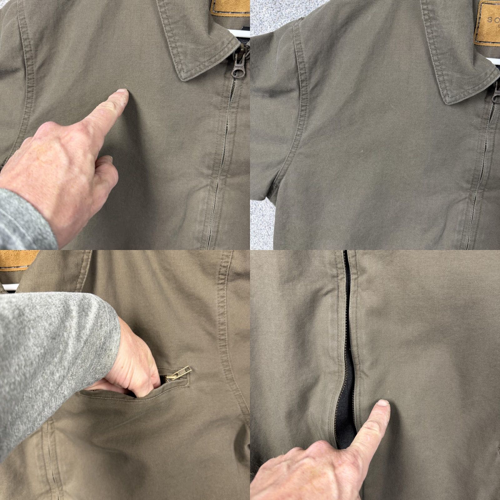 Vintage SONOMA life+style Bomber Jacket Mens L Brown Canvas Fleece Lined Workwear Size US L / EU 52-54 / 3 - 8 Thumbnail