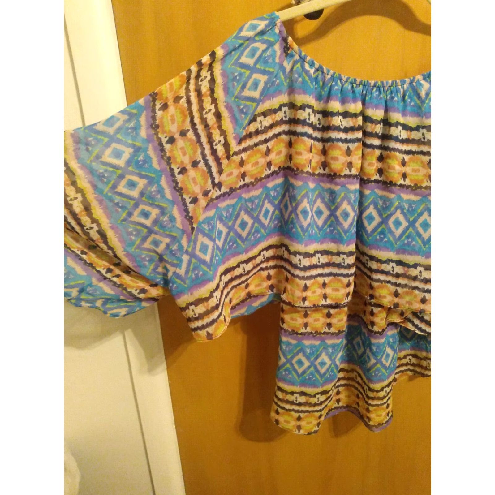 South2 West8 Piace' Blouse Southwest Design Lightweight Multicolor asymmetrical hemline M Women Womens Medium Shirt Size M / US 6-8 / IT 42-44 - 6 Thumbnail