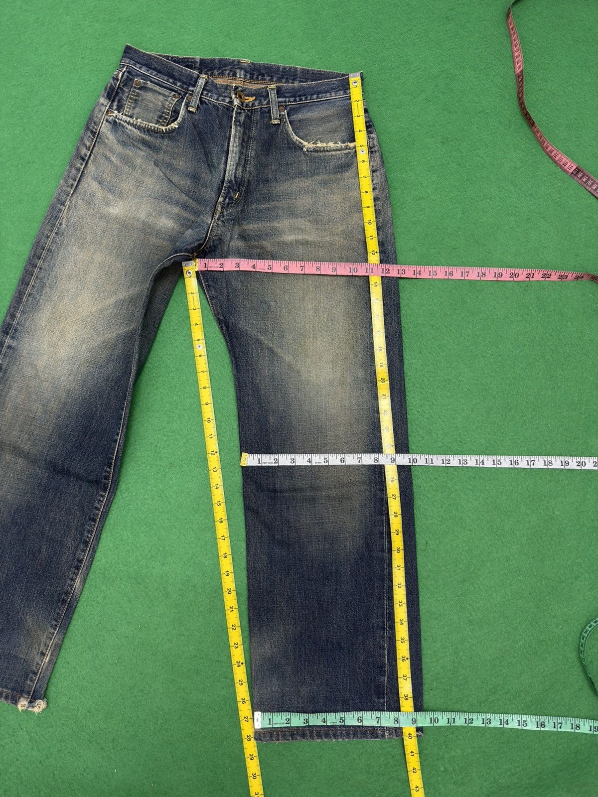 If Six Was Nine A30 Vintage Rusty Selvedge Edwin 505 Distressed Size US 30 / EU 46 - 12 Thumbnail