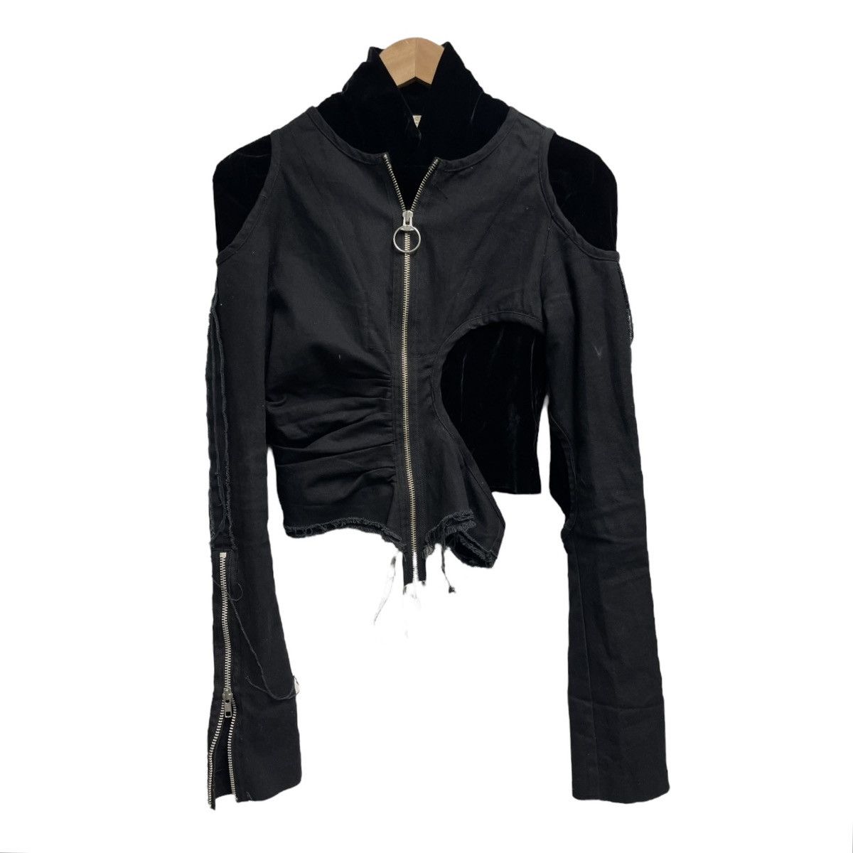 image of Designer Alice Auaa Paneled Jacket in Black, Women's (Size XS)