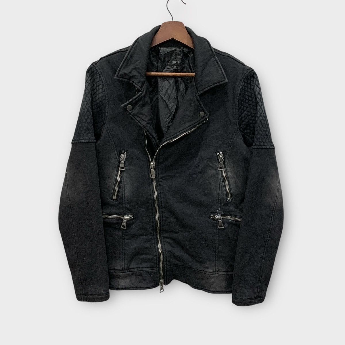 In The Attic IN THE ATTIC JAPAN BLACK WASHED BIKER JACKET DOUBLE COLLAR Size US S / EU 44-46 / 1 - 6 Thumbnail