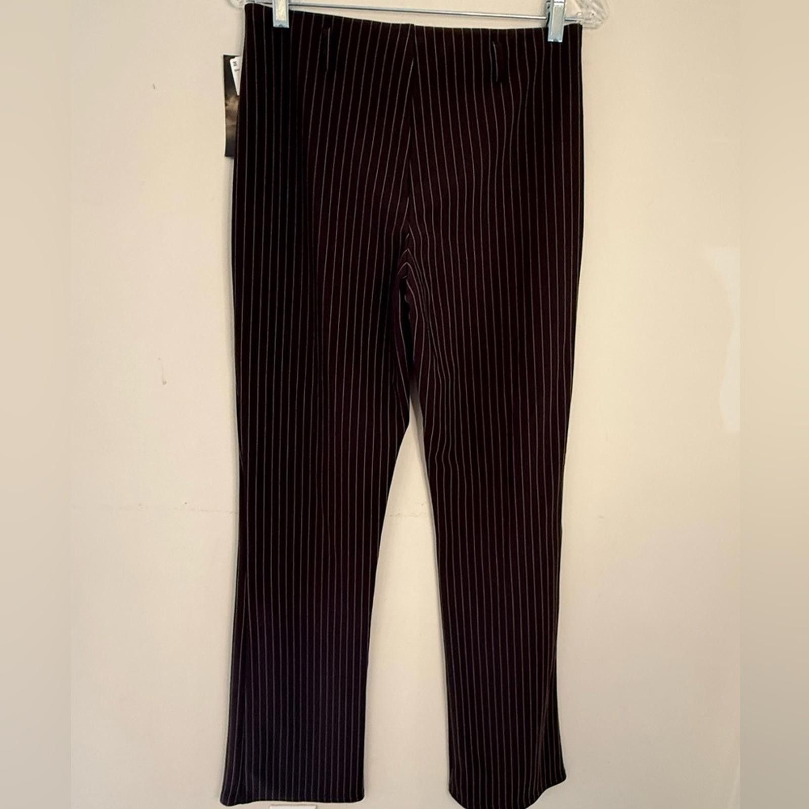 Other Joe Benbasset brown white pin striped pull on pants SZ M Size 32" / US 10 / IT 46 - 2 Thumbnail