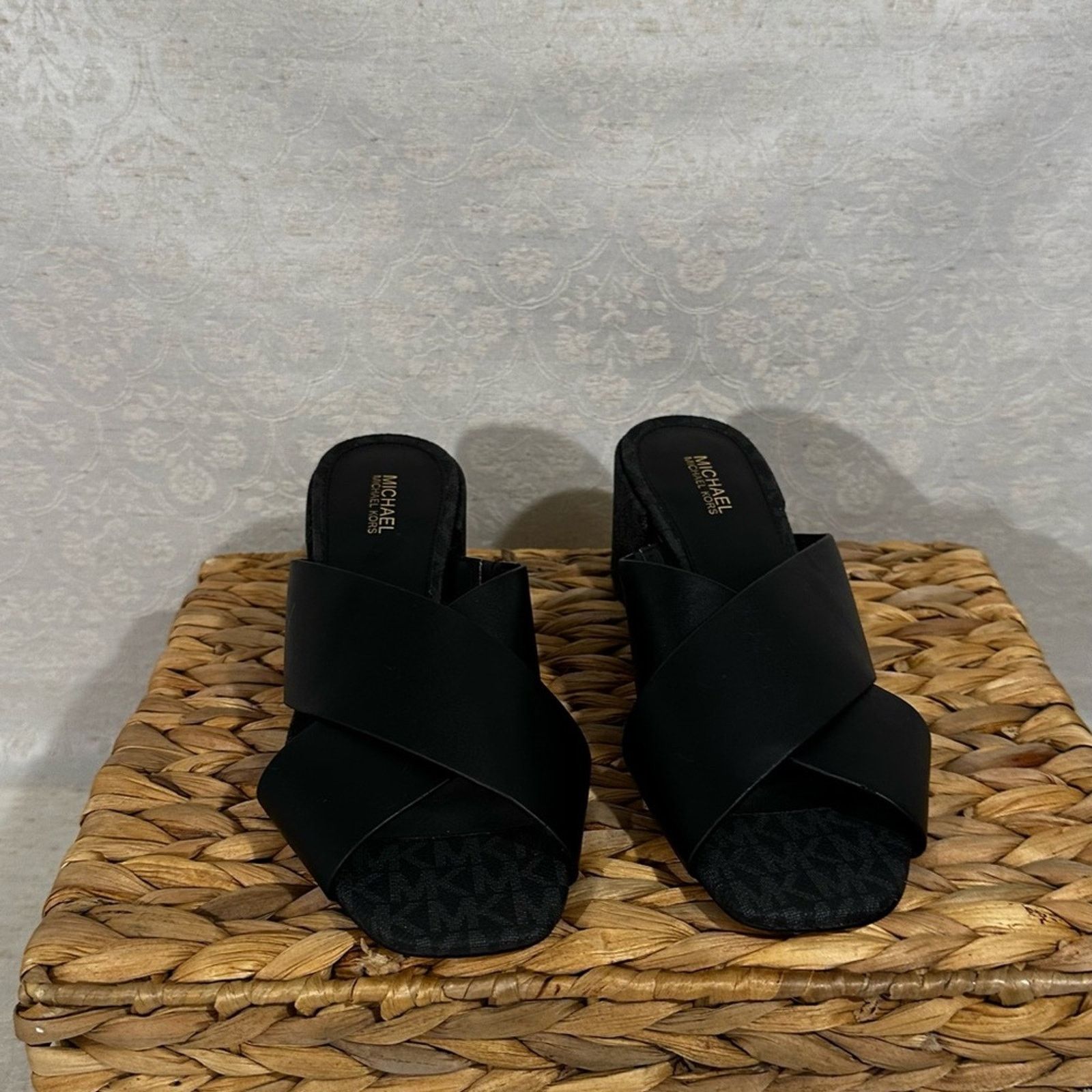 Michael Kors Michael Kors Crisscross Slide Sandal Black Heel Size 6.5 Size US 6.5 / IT 36.5 - 3 Thumbnail