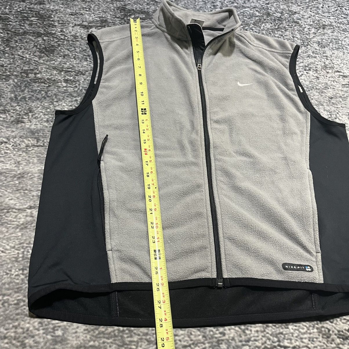 Nike VINTAGE 90s NIKE MINI SWOOSH GRAY BLACK FULL ZIP FLEECE VEST Size US XXL / EU 58 / 5 - 12 Thumbnail