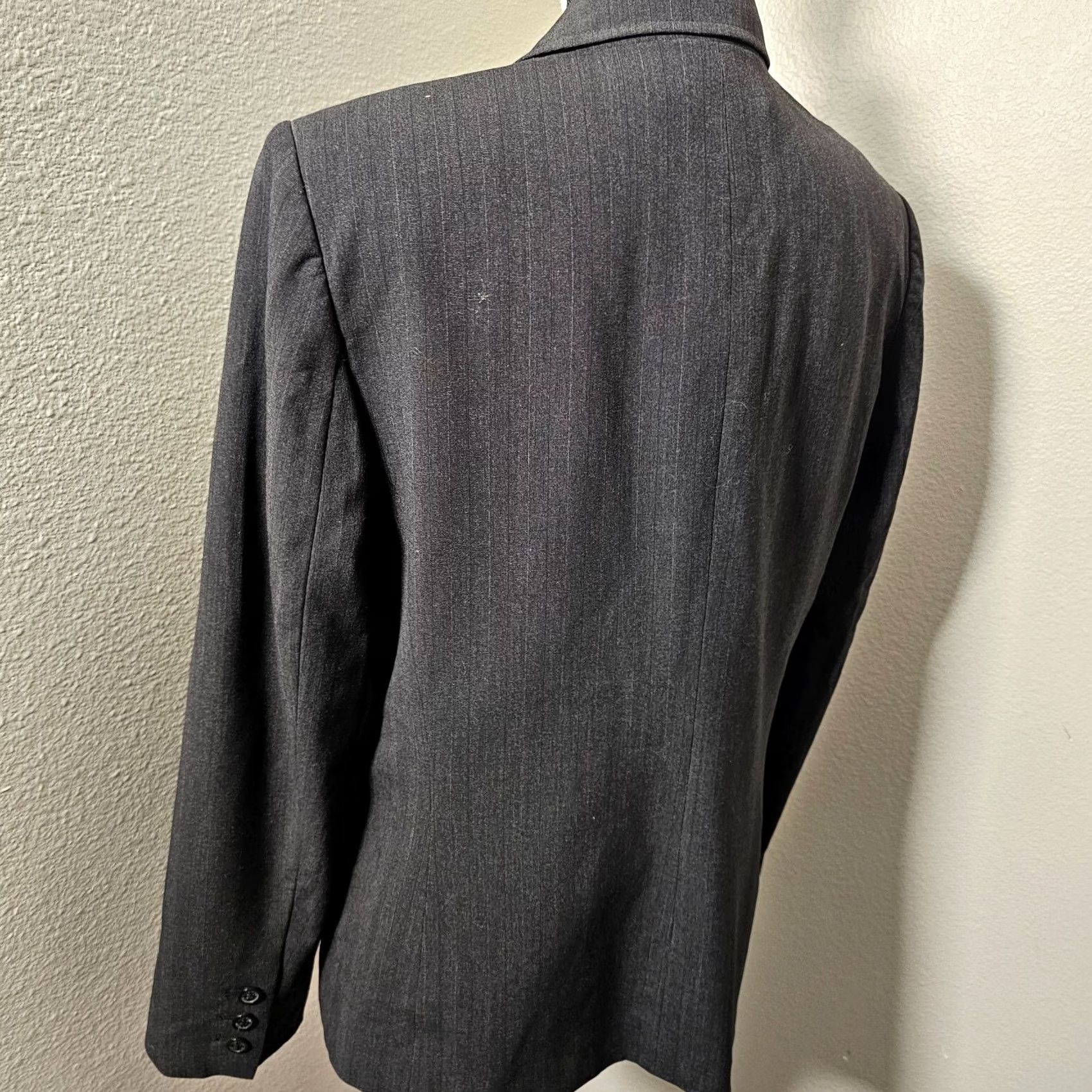 Anne Klein Anne Klein Suit Blazer Charcoal One-Button Lined Jacket Size 14 Womens Regular Sleeve Long Solid Pattern Size XL / US 12-14 / IT 48-50 - 3 Thumbnail