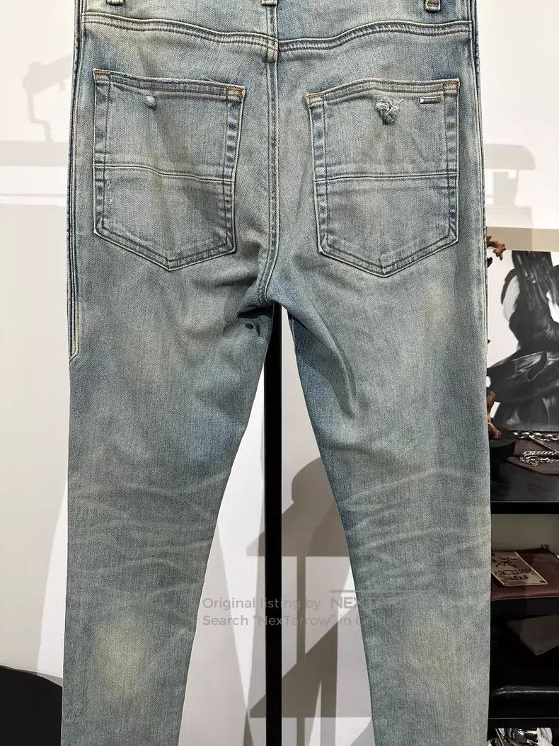 Amiri Amiri Blue water-washed distressed denim long pants Size US 29 - 7 Thumbnail