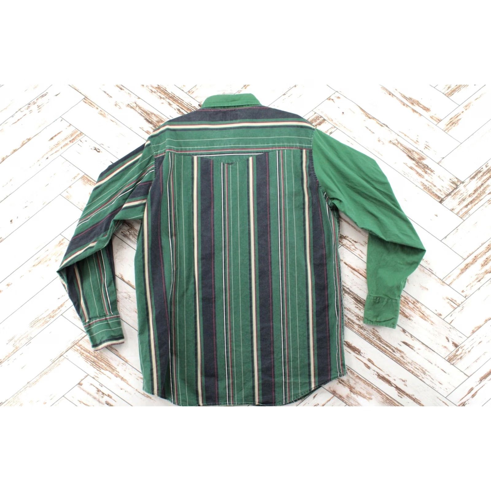 Vintage VTG Youngbloods Authentic Western Shirt Mens XLT Green Pearl-Snap Stripe Cowboy Shirt Size US XL / EU 56 / 4 - 5 Thumbnail