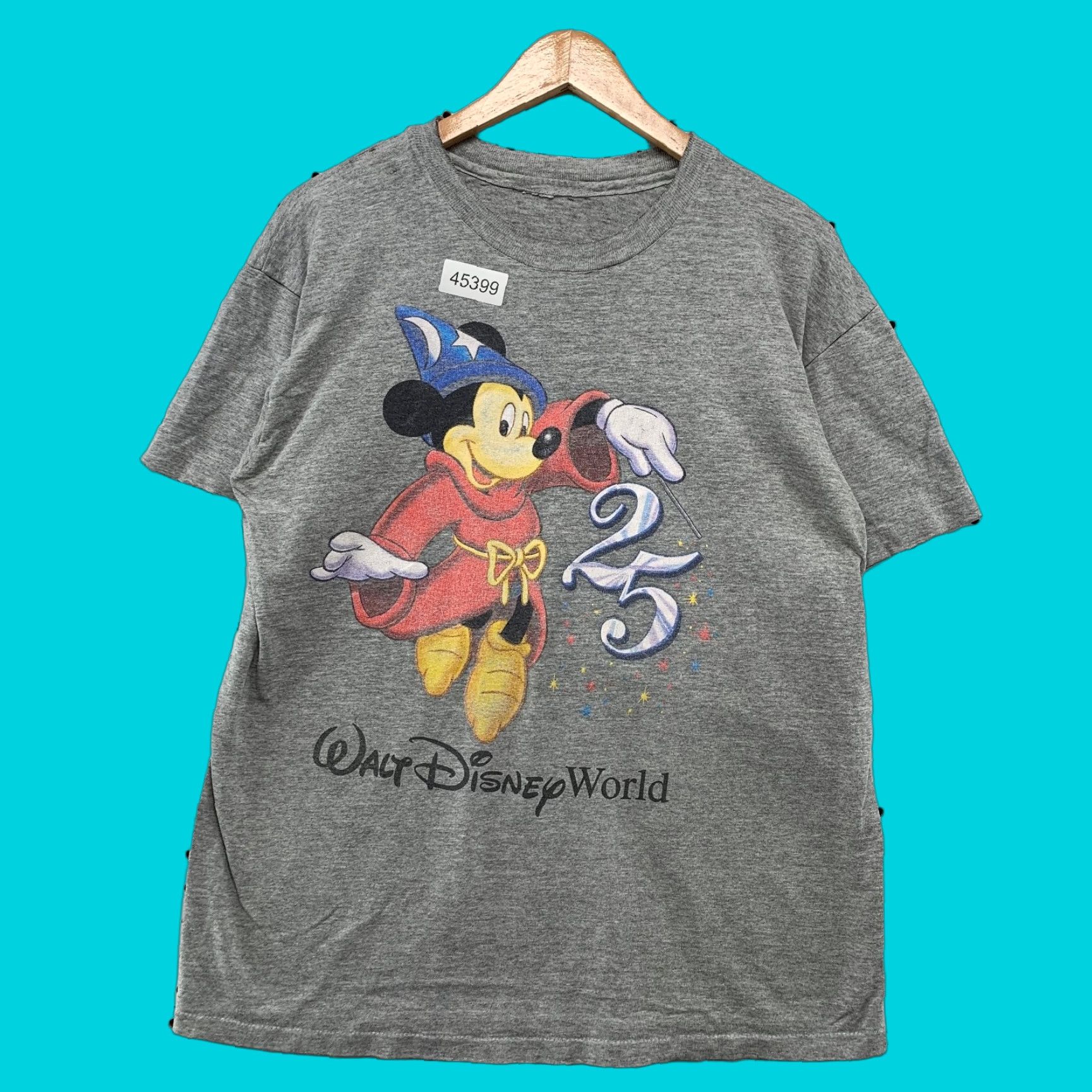 Disney VINTAGE Disney Mickey Mouse Shirt Mens M Gray 25th USA Graphic Print Cartoon Crew Neck Short Sleeve Cotton T-Shirt Men Size US M / EU 48-50 / 2 - 1 Thumbnail