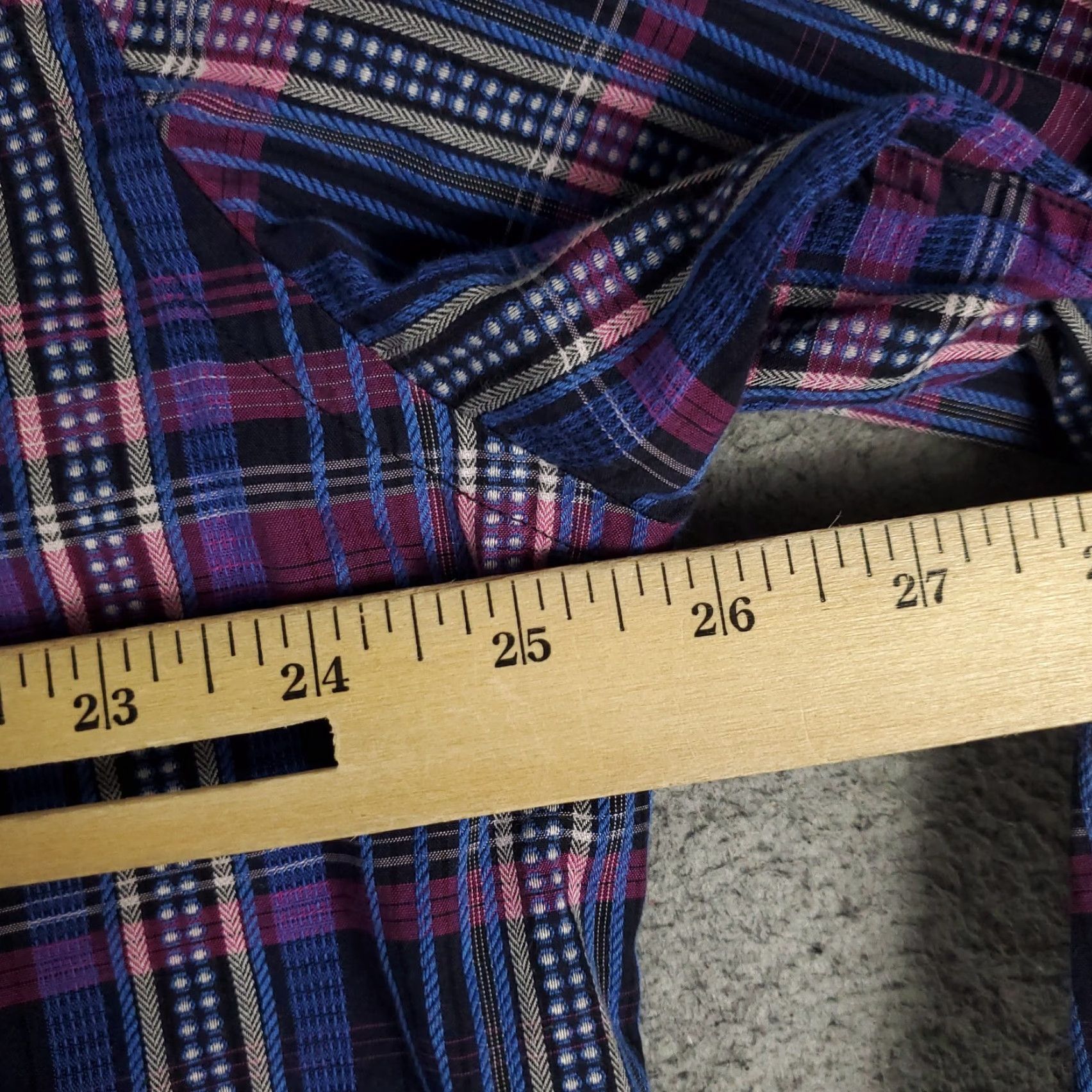 BUGATCHI Bugatchi Uomo Shirt Mens L Purple Plaid Classic Fit Button-Up Long Sleeve Size US L / EU 52-54 / 3 - 6 Thumbnail