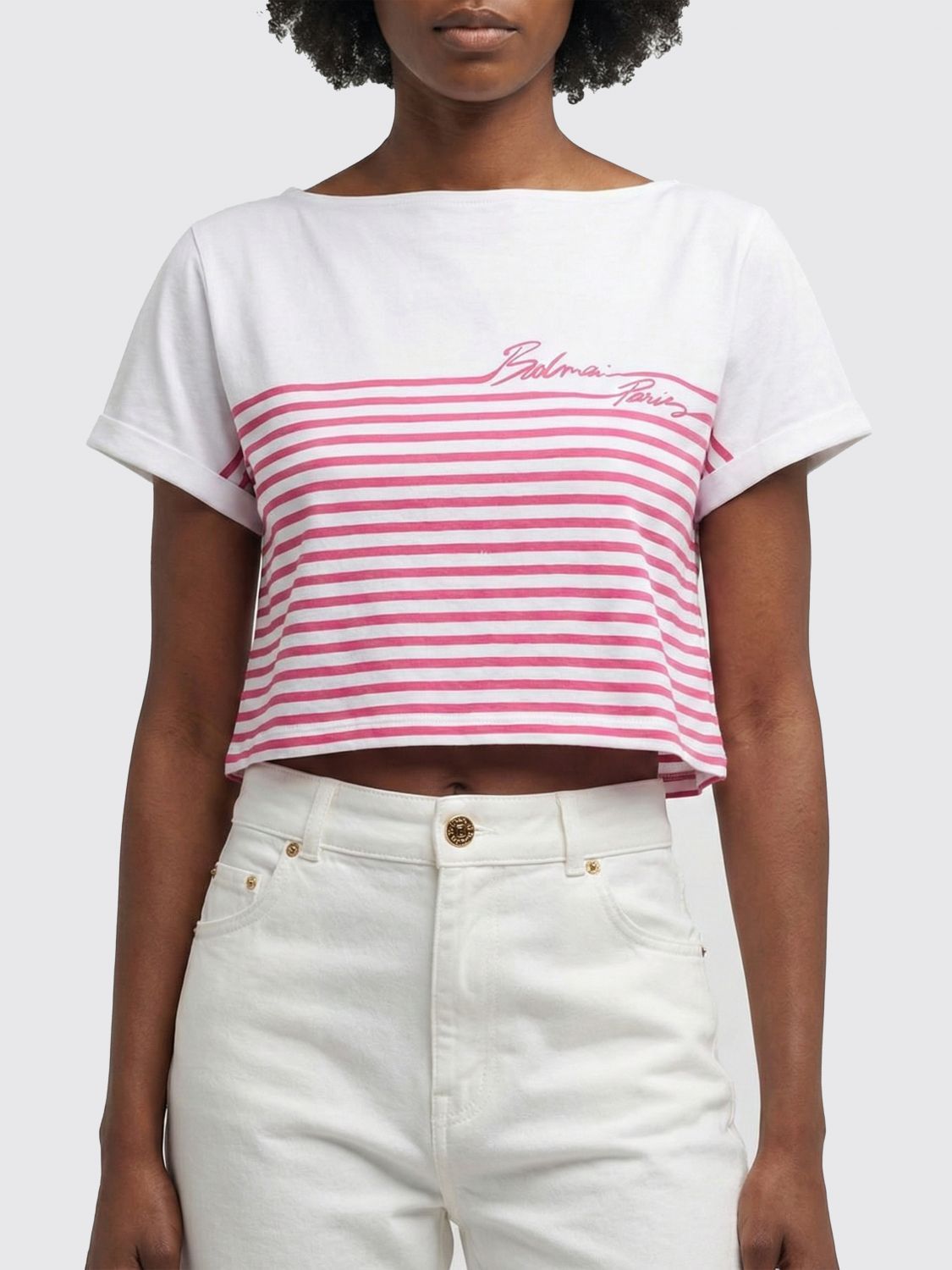 Balmain Balmain T-Shirt Woman Fuchsia Size XS / US 0-2 / IT 36-38 - 1 Thumbnail