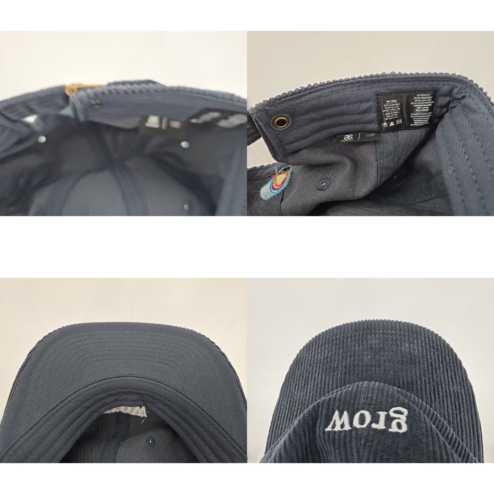AS Colour AS Colour Cord Corduroy Grow Adjustable Strapback Baseball Hat Cap, Gray - Unisex Adults One Size, Corduroy, Outdoor Sport Theme Size ONE SIZE - 8 Thumbnail