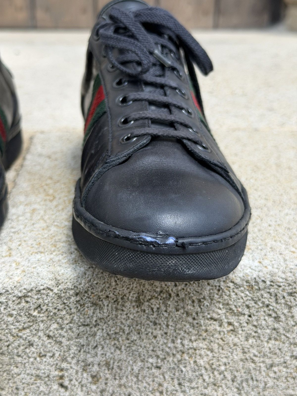 Gucci Gucci Ace Leather Luxury Low-Top Sneakers Hype Rare Old Mone Size US 8 / IT 38 - 13 Thumbnail