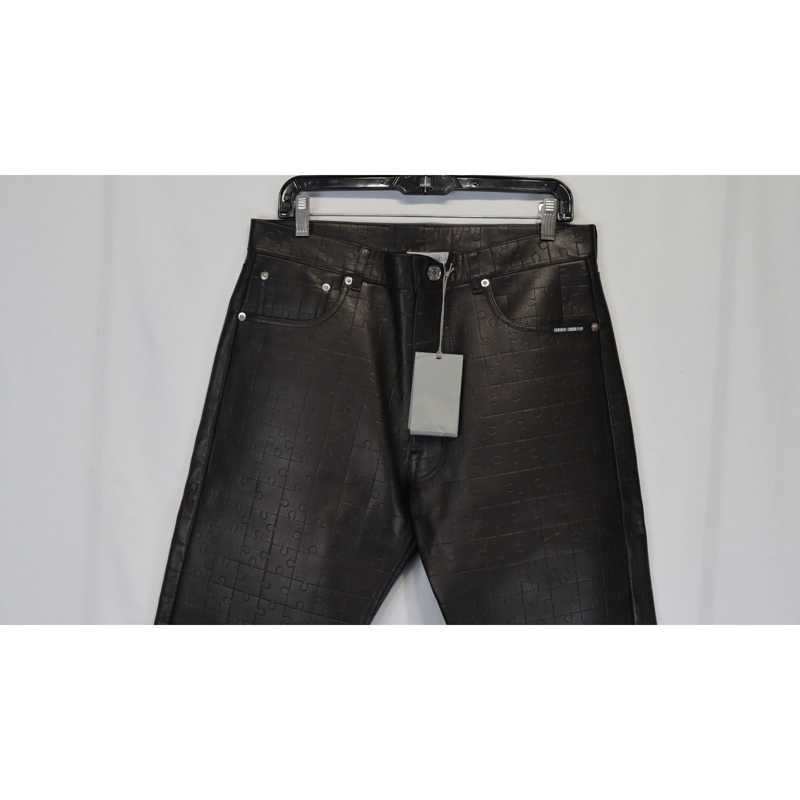 VTMNTS o1rshd1 Puzzle Leather Pants in Noir Black Size US 30 / EU 46 - 3 Thumbnail