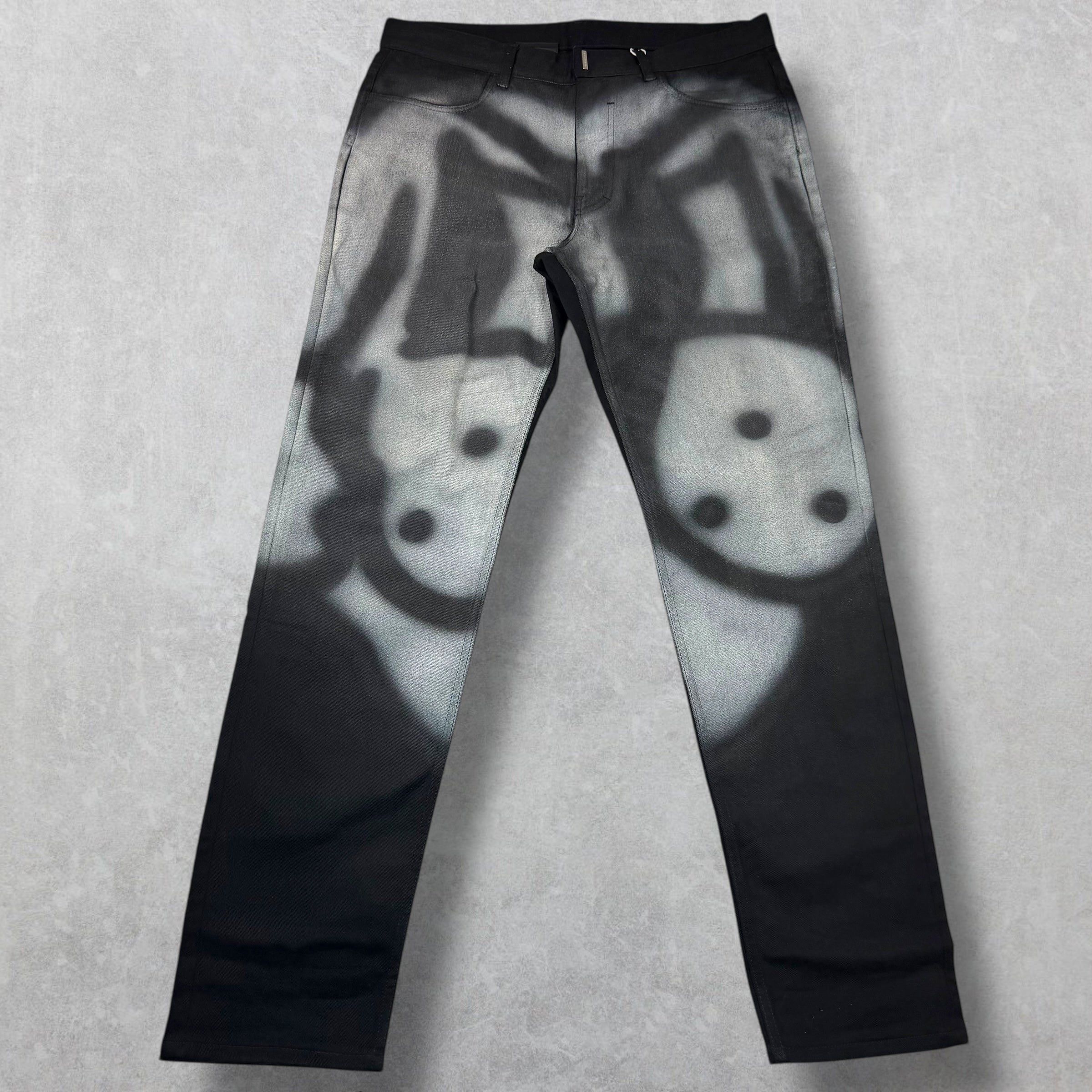 Givenchy Givenchy Chito Graffiti Dog Black Jeans 34 Size US 34 / EU 50 - 1 Thumbnail