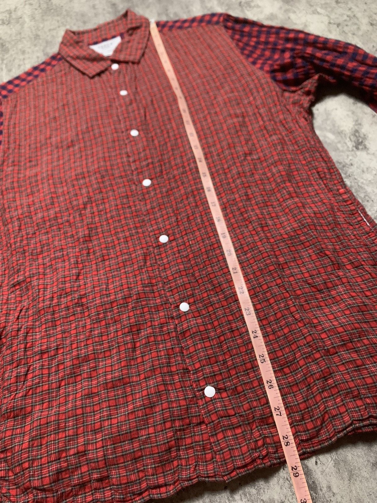 Comme des Garcons Yaeca Study Japanese Multi Checkered Snap Button Up Size US L / EU 52-54 / 3 - 9 Thumbnail