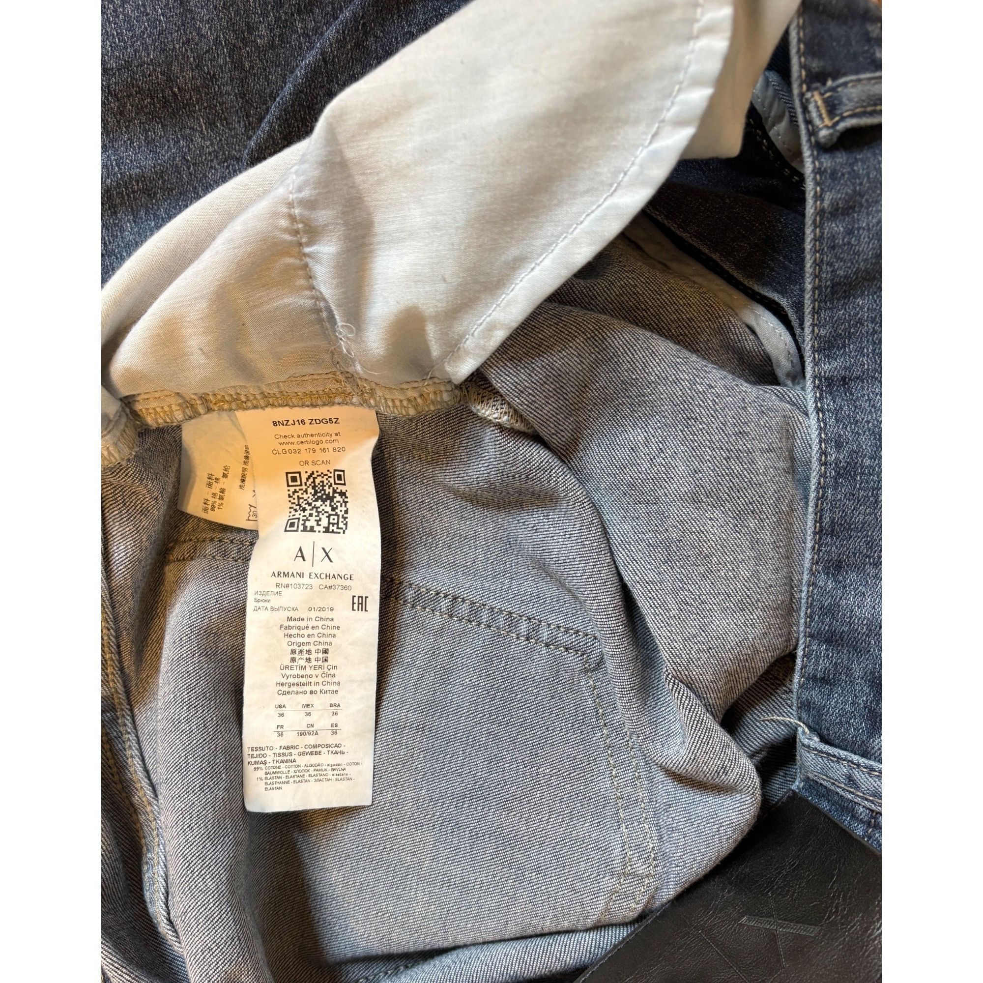 Armani Armani Exchange 36 Jeans J16 Straight Leg 38 X 31 Stretch Me Size US 36 / EU 52 - 7 Thumbnail