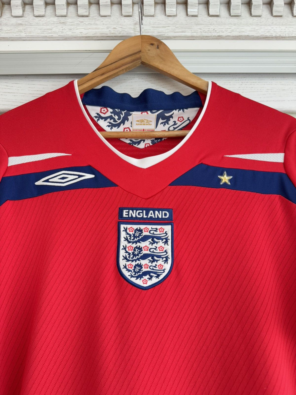 Umbro England 2008-2009 Away Soccer Jersey Football Kit Shirt Size US L / EU 52-54 / 3 - 6 Thumbnail