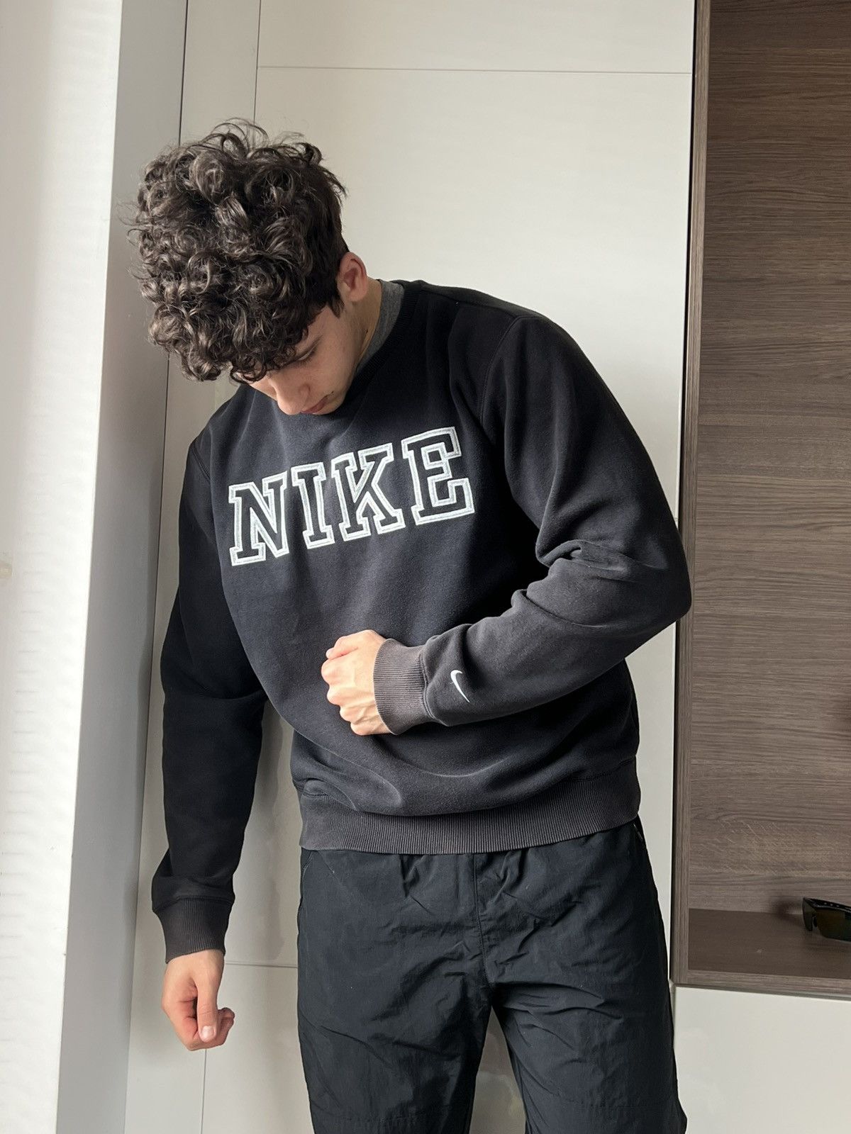 Designer × Nike × Vintage ‼️Vintage Nike Big Logo Knit Crewneck Sweatshirt ‼️ Size US L / EU 52-54 / 3 - 8 Thumbnail