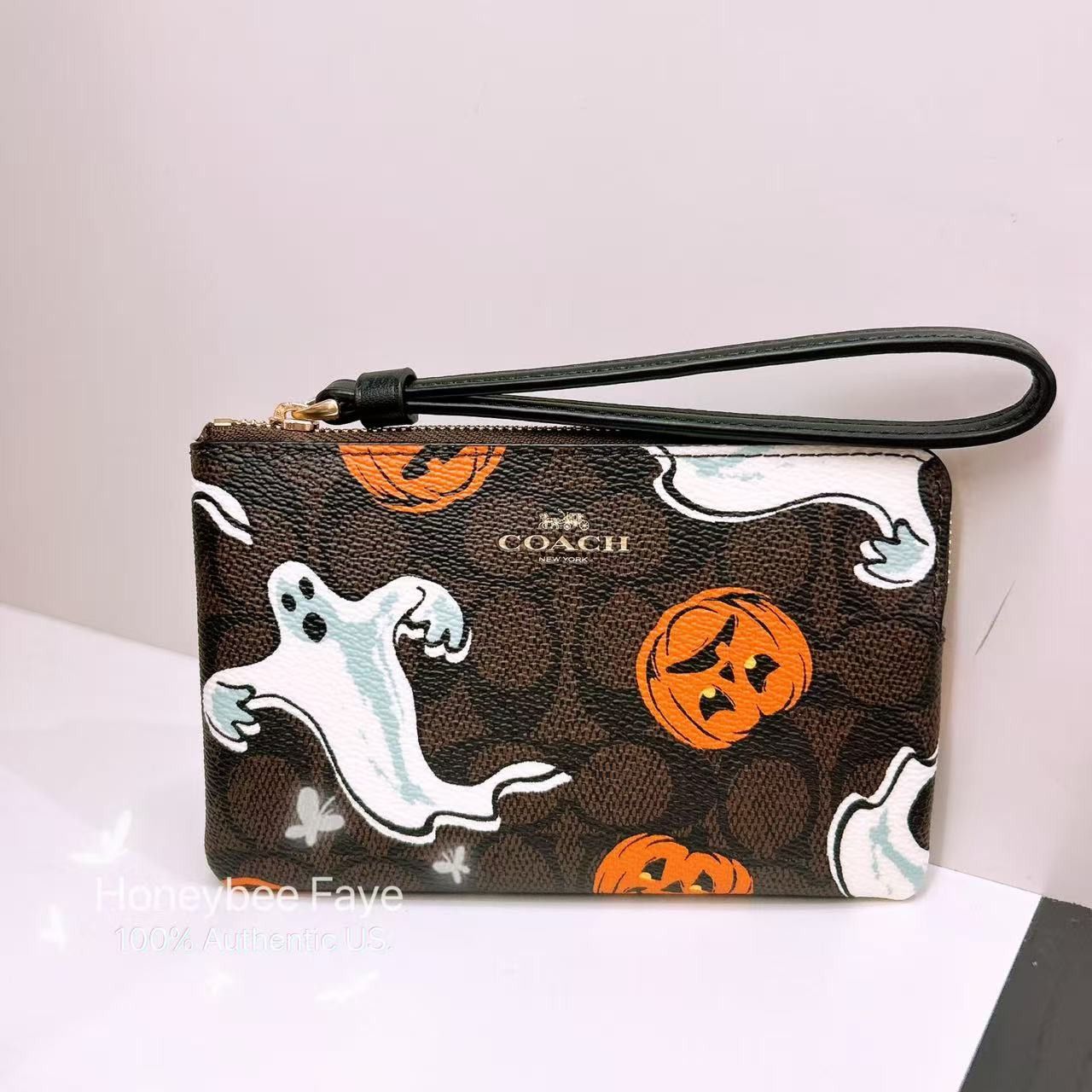 Coach Corner Zip Wristlet In Signature Canvas With Halloween CCL21 Size ONE SIZE - 1 Thumbnail