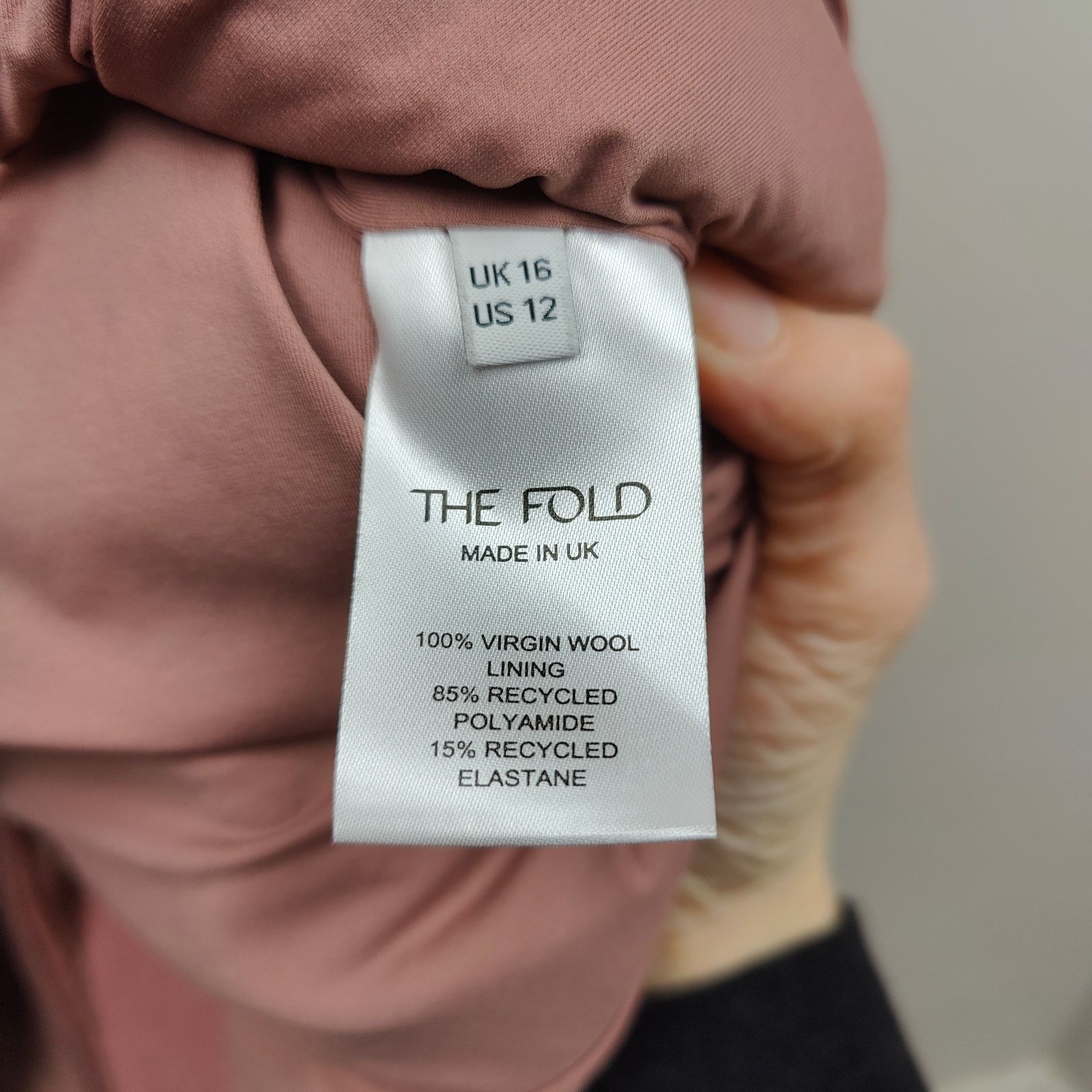 Other The Fold Evesham Dress Womens 12 Rose Pink Wool Size XL / US 12-14 / IT 48-50 - 8 Thumbnail
