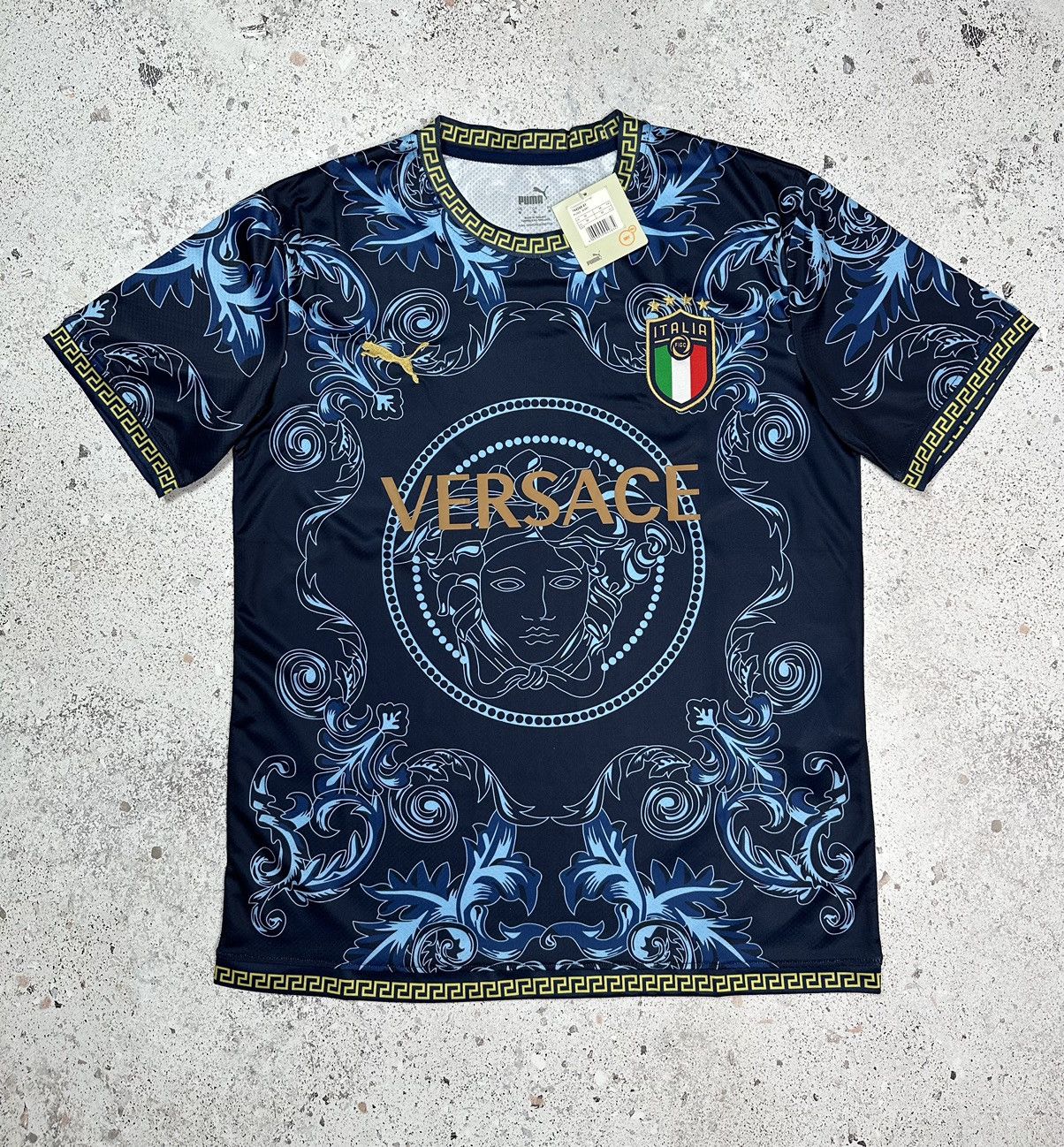 Vintage Versace Puma Italy Soccer Jersey T Shirt | Grailed