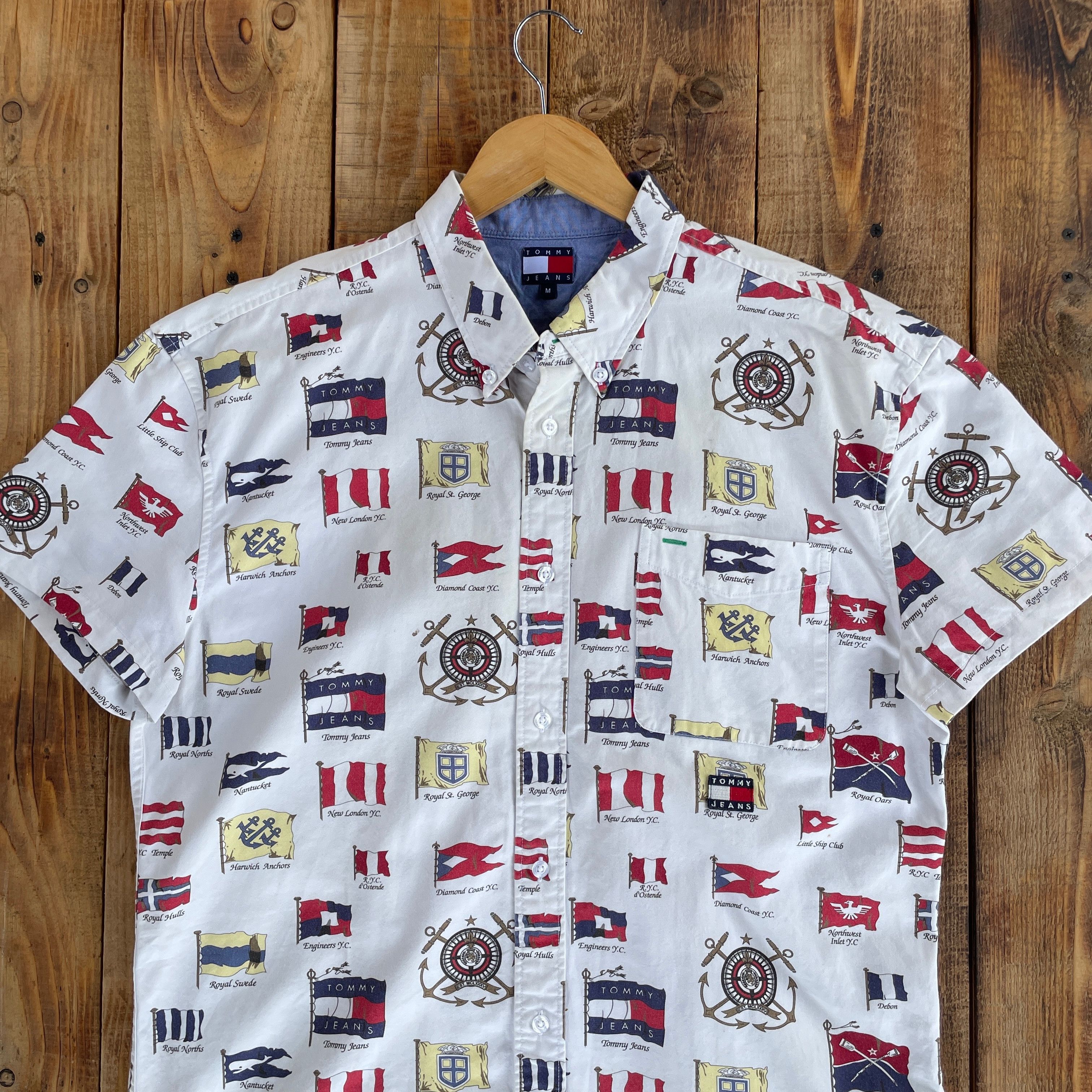 Tommy Hilfiger Tommy Hilfiger Tommy Jeans Sailing Flag Short Sleeve Shirt Size US M / EU 48-50 / 2 - 3 Thumbnail