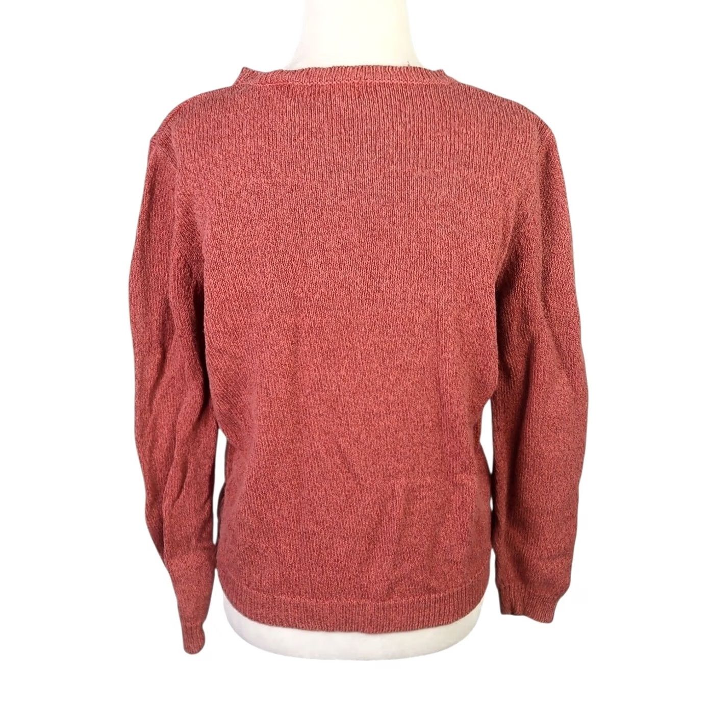 Vintage VINTAGE Alfred Dunner Sweater Shirt Women Petite M Orange Floral Embroidered Knit Bohemian Long Sleeve Pullover Cotton Ramie Autumn Winter Spring Fall Size M / US 6-8 / IT 42-44 - 4 Thumbnail