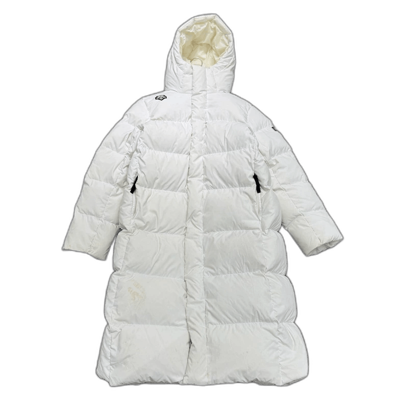 Moncler Long White Down Coat with Hood-yf Size US XL / EU 56 / 4 - 1 Thumbnail