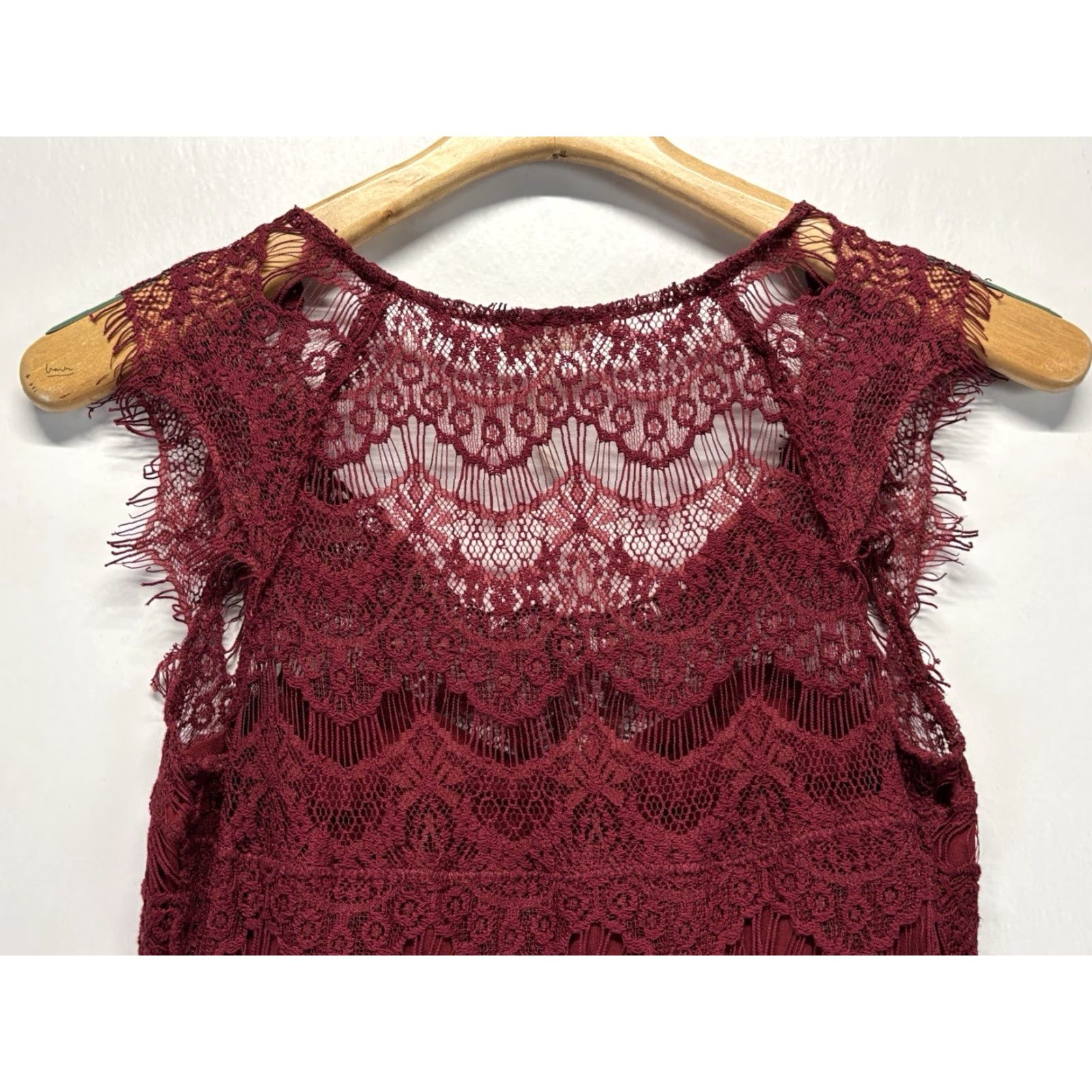 Free People Free People Dress Women XS Lace Overlay Wine Boho Goth Party Cocktail Size XS / US 0-2 / IT 36-38 - 4 Thumbnail