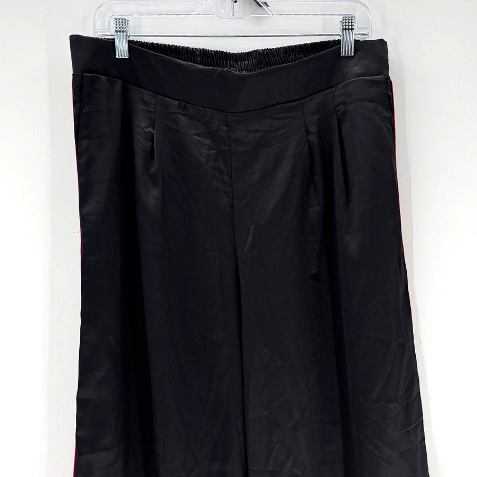 Other Torrid Wide Leg High-Rise Pull-On Satin Pants black pink L Size 36" / US 14 / IT 50 - 4 Thumbnail