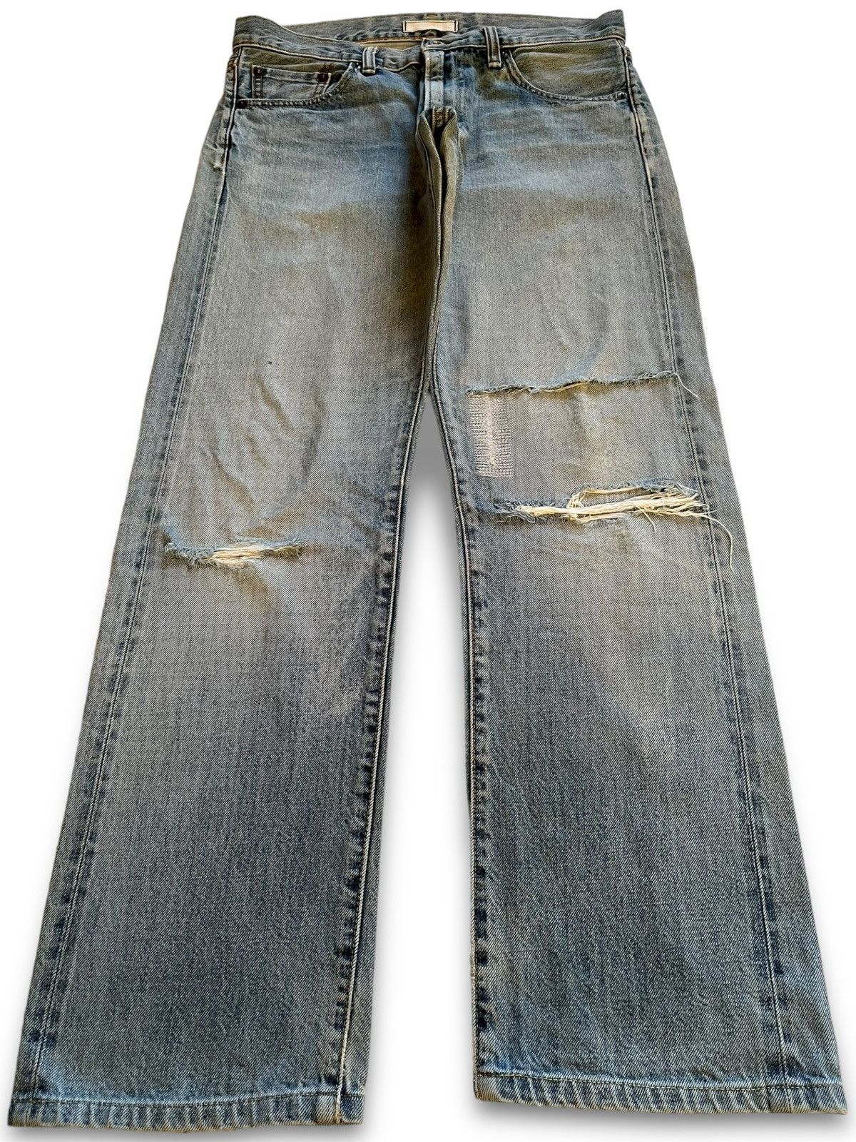 Japanese Brand × Uniqlo Vintage Japanese Uniqlo Selvedge Faded Wash Loose Jeans Size US 31 - 2 Thumbnail