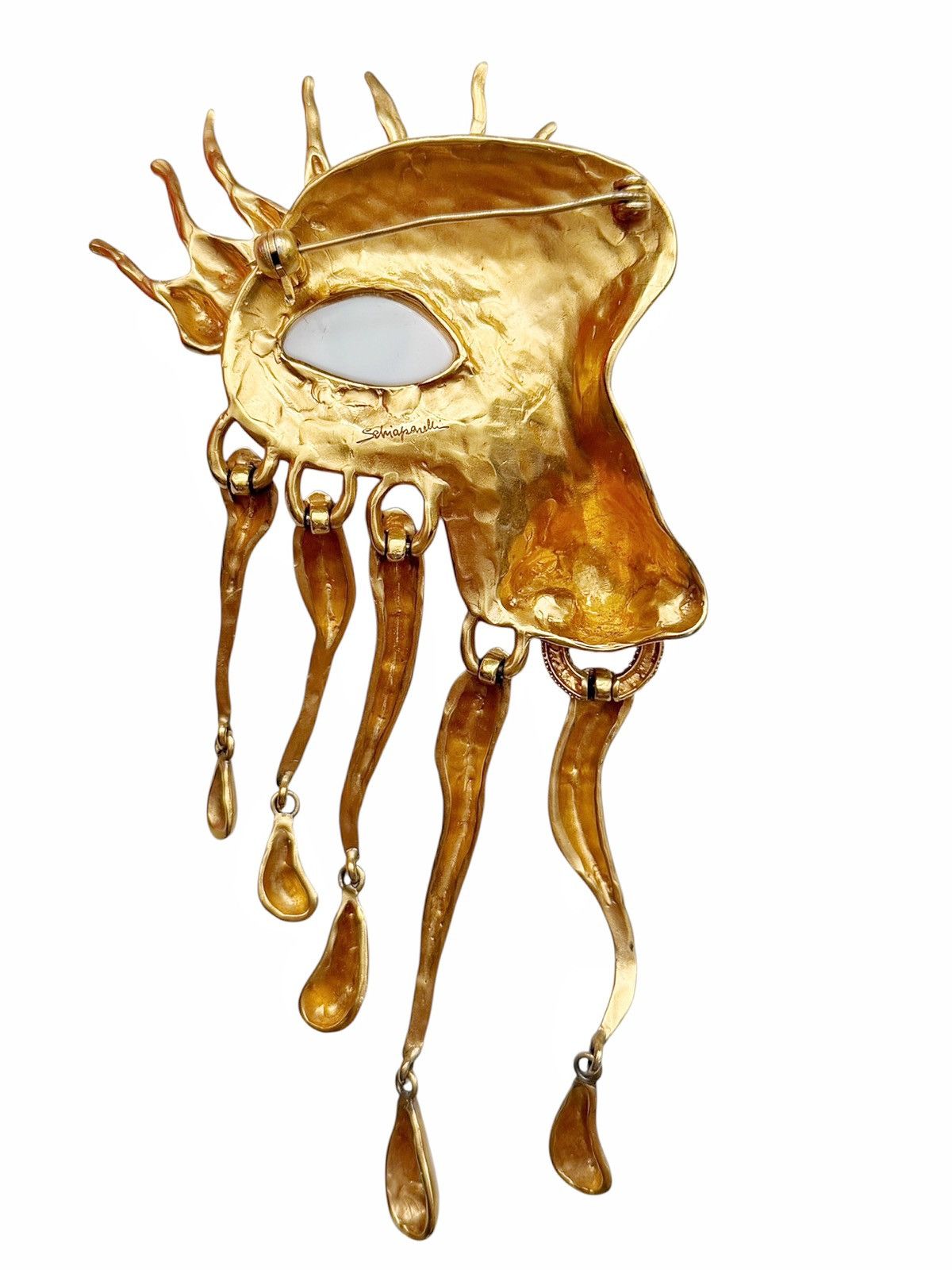 Other Schiaparelli Gold Gilded Eye Visage Pin Brooch Size ONE SIZE - 8 Thumbnail