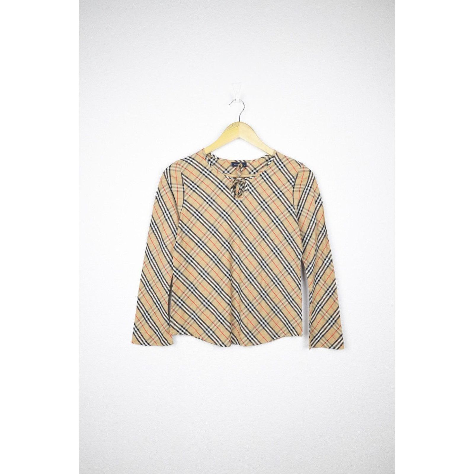 Burberry Burberry Beige Nova Check Cotton Blouses Top Shirt 12 size Size XL / US 12-14 / IT 48-50 - 1 Thumbnail