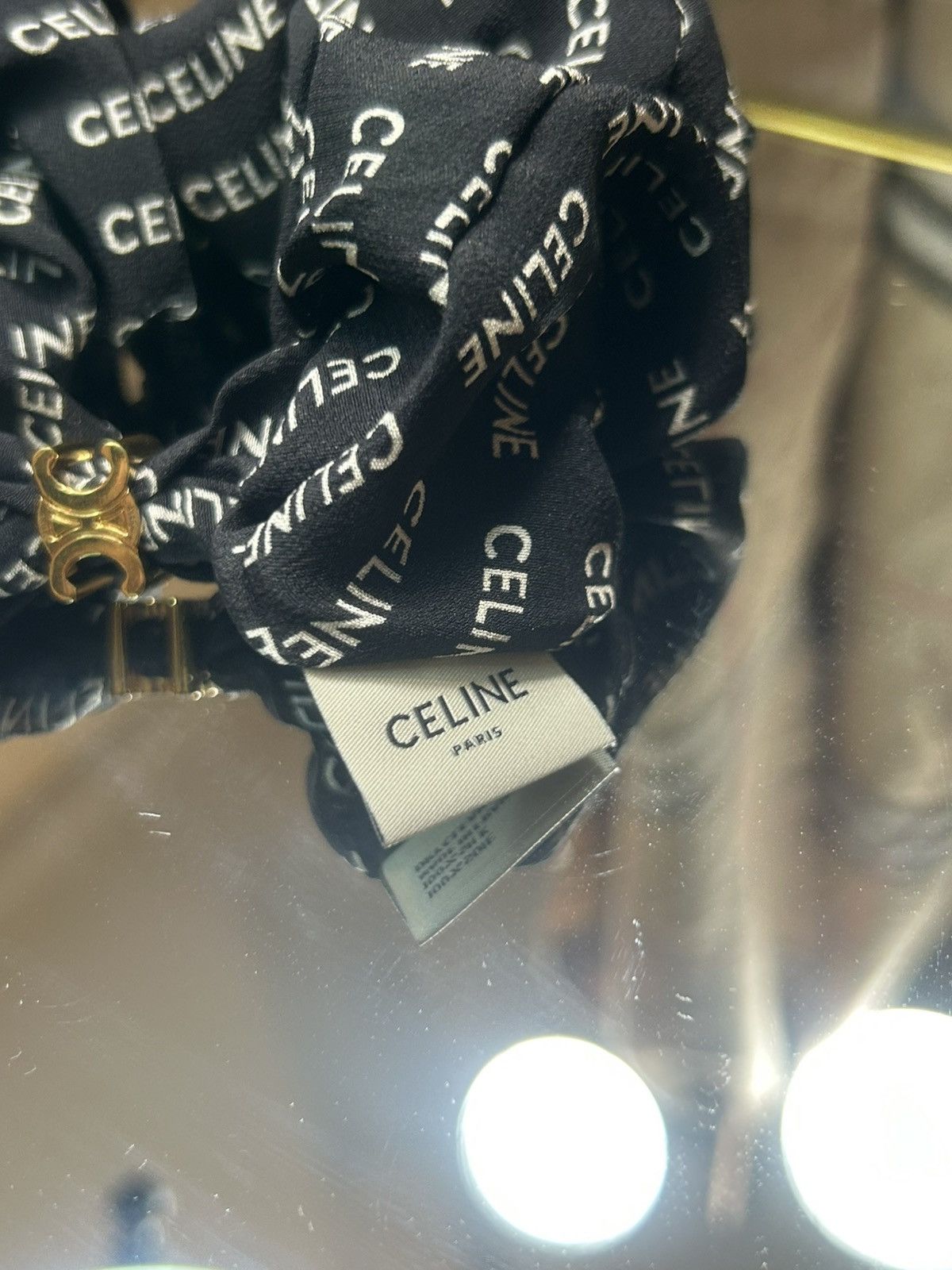Celine Celine Black Silk Hair Scrunchy Size ONE SIZE - 2 Thumbnail