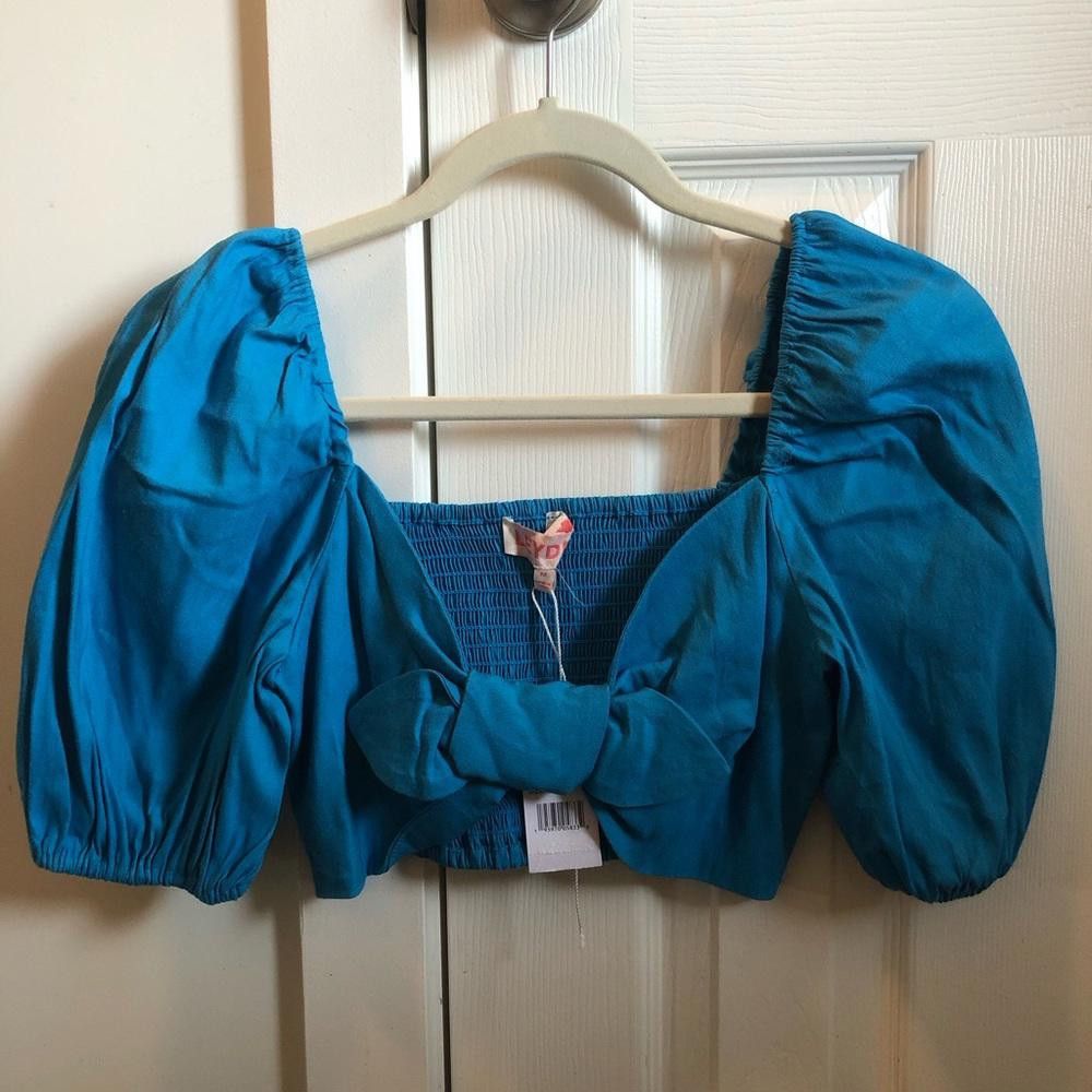 Designer NWT Leyden Blue Crop Tie Top Size M / US 6-8 / IT 42-44 - 3 Thumbnail
