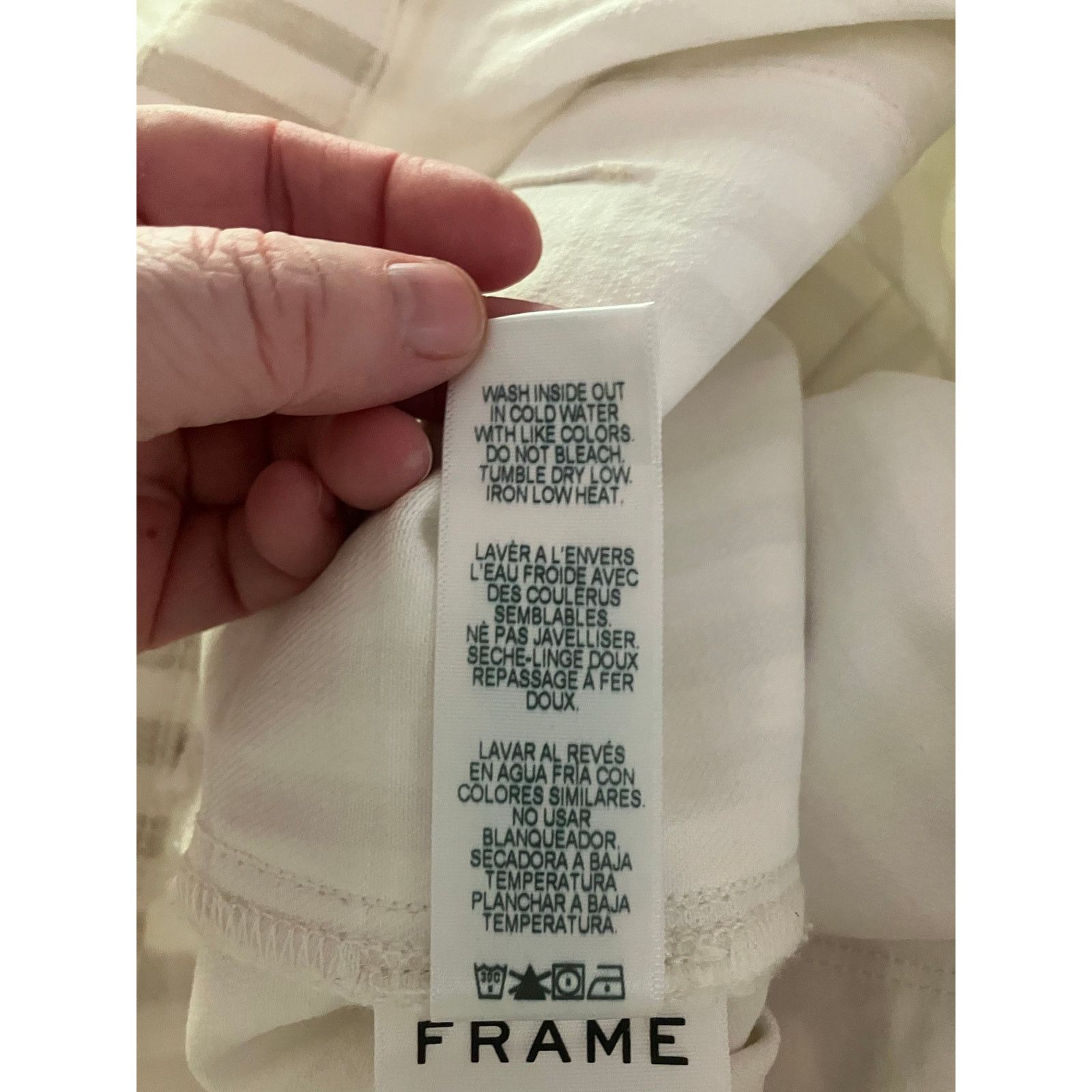 Frame FRAME Striped Le Bardot Crop Flare Raw Edge Denim Pant-sz 33 Size 33" - 13 Thumbnail