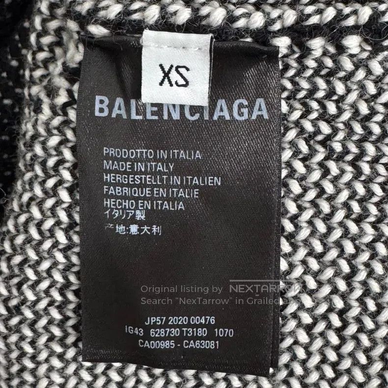 Balenciaga Balenciaga Black and White Bulletproof Logo Knit Size US XS / EU 42 / 0 - 4 Thumbnail